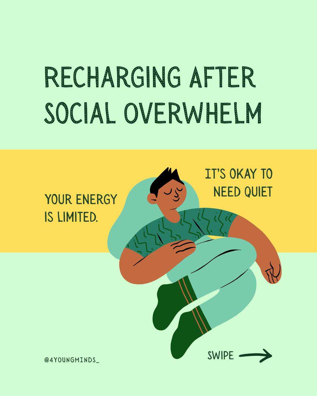 Sometimes after being around lots of people, your mind just needs quiet. And that’s completely okay. 🌿
Taking time to recharge is not selfish; it’s self-care.
What helps you reset when you feel socially overwhelmed?
#4youngminds #quitetime❤️ #mindovermatter #weekendcalm #weekendrelax