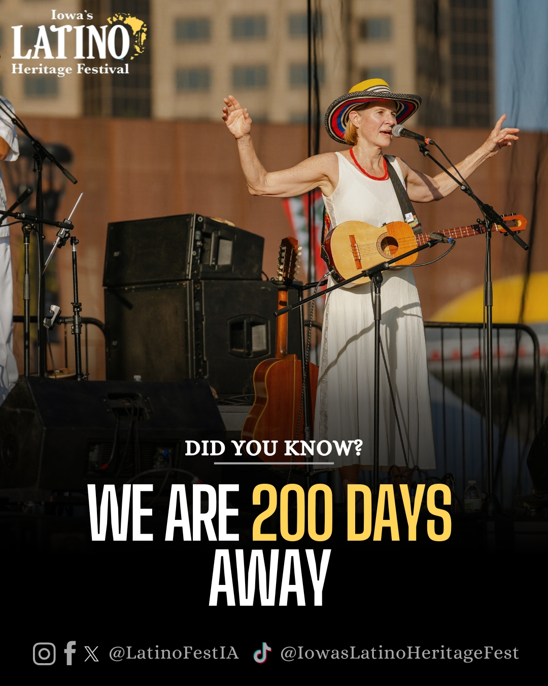 We are only 200 days away from our favorite festival!
📆 Date:
Saturday, September 26 from 10 a.m. to 11 p.m.
Sunday, September 27 from 10 a.m. to 6 pm.
📍 Place:
Western Gateway Park in downtown Des Moines
🚗 FREE Parking:
Free parking is available courtesy of Nationwide at the Nationwide ramp at 1100 Walnut Street.
🎟️ Ticket price:
$5 for adults and FREE for children under 12
#IowaFestivals #FestivalLatino #hispanic #Latinocommunity #LatinX #Latinoamerica #Iowa #LatinoHeritageFestival