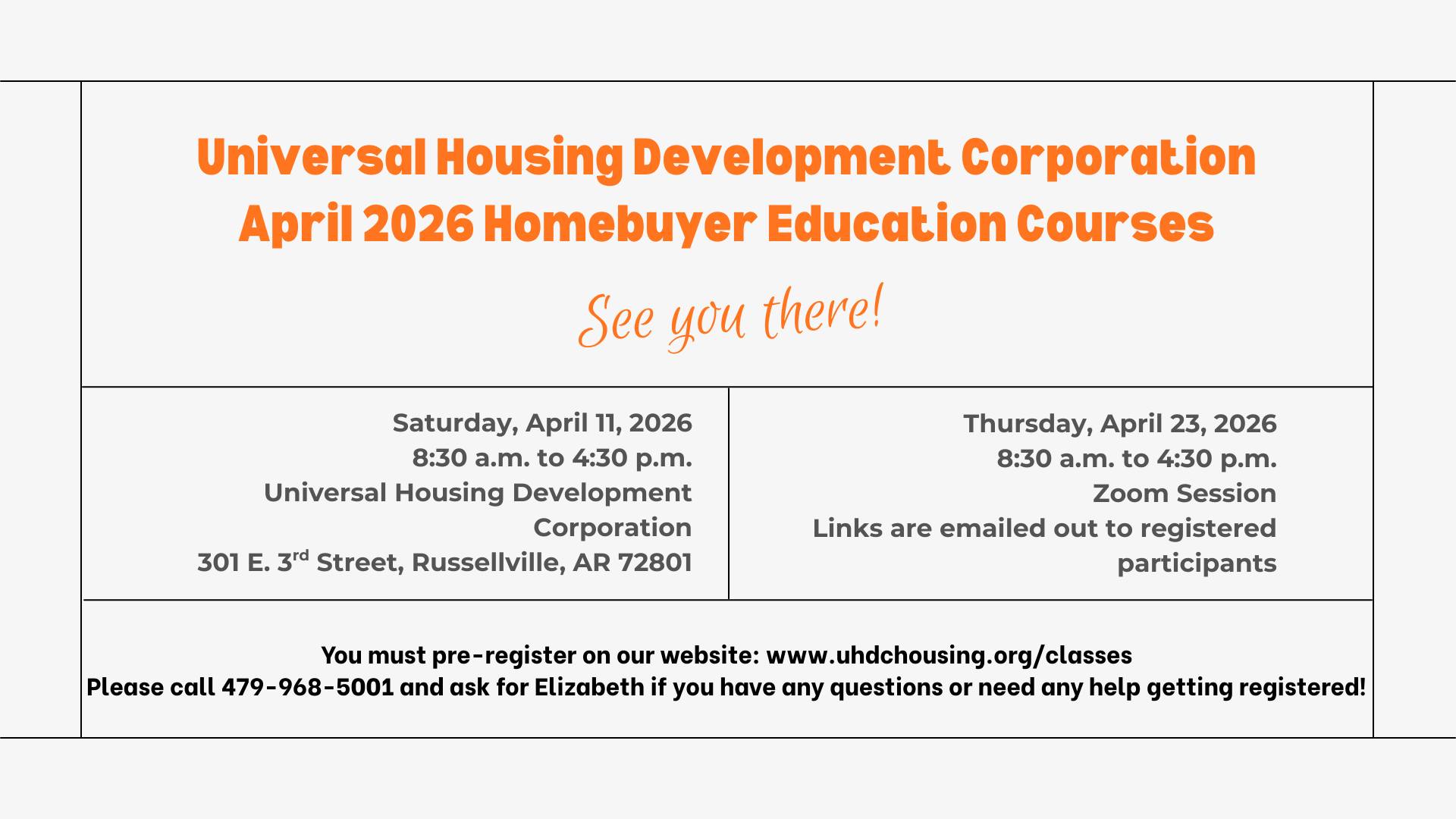 April 2026 Homebuyer Education Opportunities!