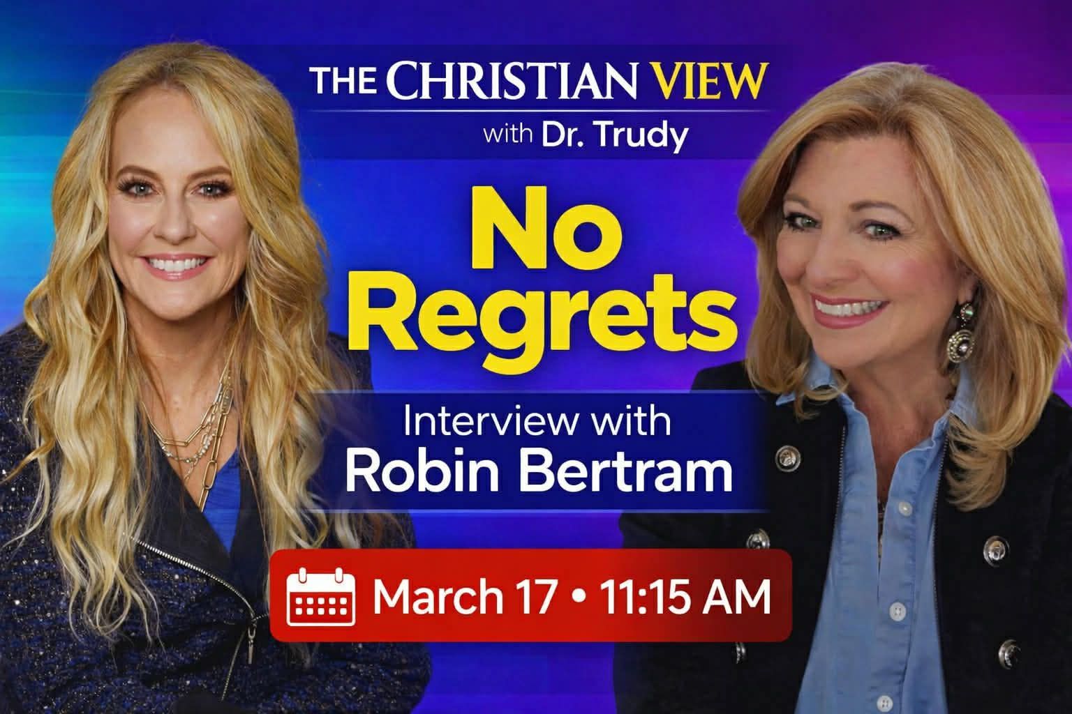 Friends, be sure to tune in!
👉👉Dr. Trudy Simmons and I are going to be discussing ways to live a life without regrets!
👉👉👉You don't want to miss it!