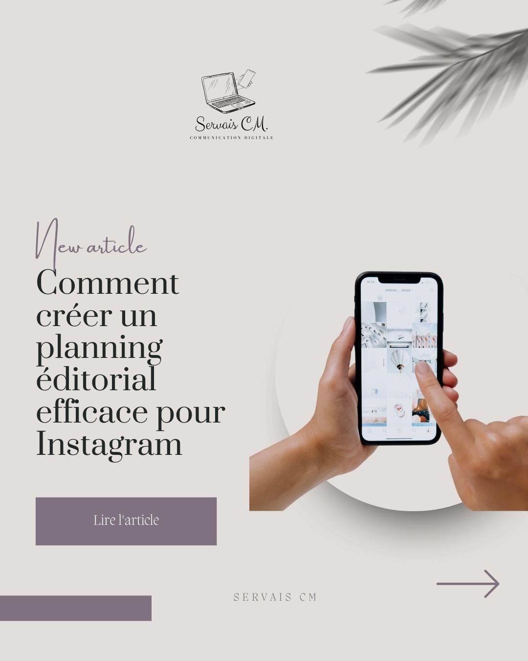 📍✨ Nouveau sur le blog : Comment créer un planning éditorial efficace pour Instagram ✨📍
Vous publiez sans stratégie et manquez de régularité sur Instagram ? 📅
Découvrez comment construire un planning éditorial clair, efficace et adapté à vos objectifs pour gagner du temps et améliorer vos performances.
Un indispensable pour une présence cohérente et professionnelle sur les réseaux sociaux.
#BlogServaisCM #PlanningÉditorial #InstagramMarketing #RéseauxSociaux #StratégieDigitale #CommunityManagement #ServaisCM