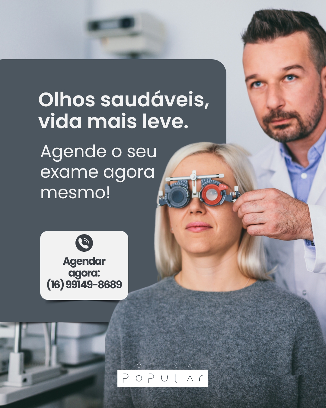 Cuide de saúde dos seus olhos!
Agende agora o seu exame de vista!