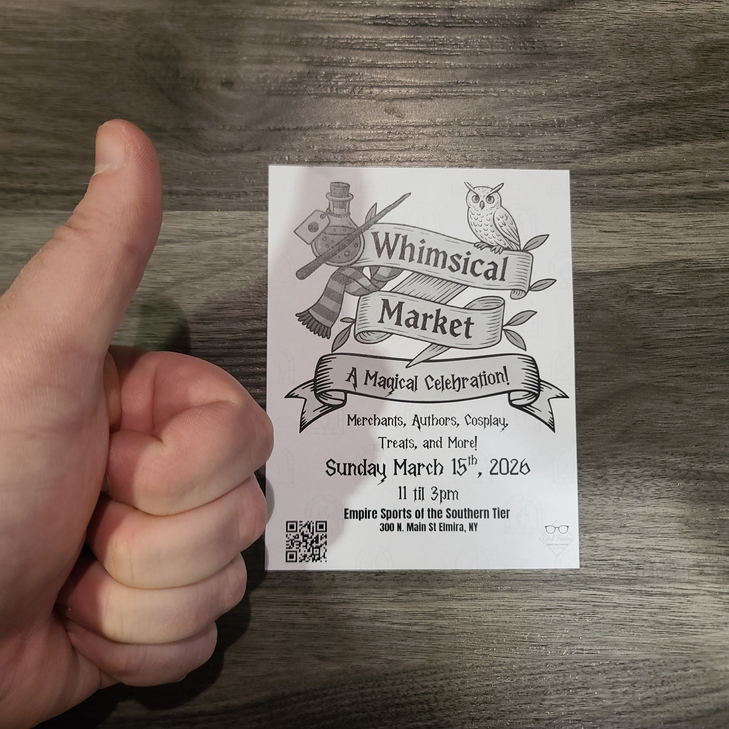 If you're in the area, stop by and say hi to all our pals at the Whimsical Market today until 3pm at Empire Sports of the Southern Tier in Downtown Elmira!
And if you're at the mall, we're open until 6 tonight! 🎮
