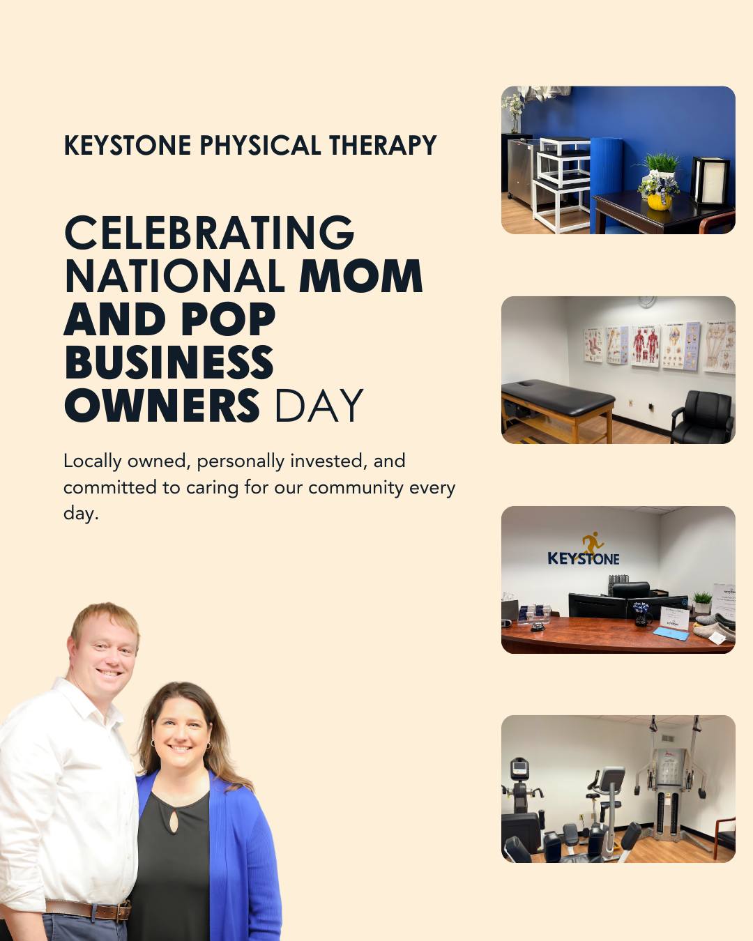 Today we celebrate Kent and Amy, the owners behind Keystone Physical Therapy — a locally owned practice built on personal care, dedication, and a commitment to helping our community move better and feel stronger. Thank you for the heart you bring to Keystone each day and for creating a place where patients feel truly cared for. 💙
#NationalMomAndPopBusinessOwnersDay #KeystonePhysicalTherapy #LocalBusiness #SmallBusinessOwners #BrookfieldWI #CommunityCare #PhysicalTherapy #SupportLocalBusiness #PatientCare #LocallyOwned
