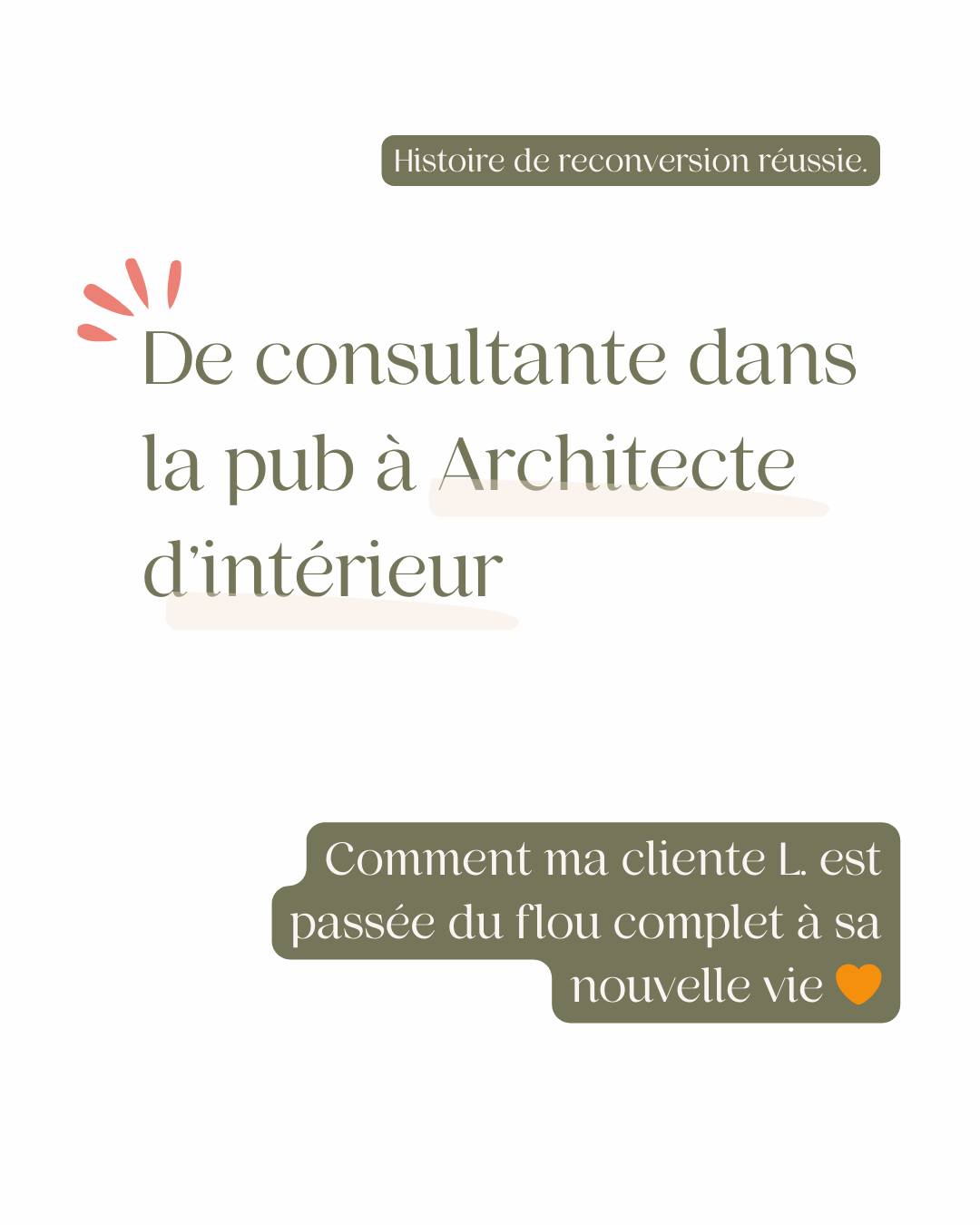 Comment L. a sorti le champagne pour fêter la réussite à sa formation d'archi d'intérieur ? 🍾🤗
(je préserve l'anonymat de mes clientes et clients sur les réseaux)
J'aime te partager leurs chouettes retours grâce à mes accompagnements en coaching. Ce même coaching qui m'a aussi aidée à trouver "ma voie" et me reconvertir en 2019.
J'ai de beaux changements de vie à te partager ! Je sais que je ne le fais pas assez...
Et la transformation de L. est assez impressionnante 🧡
Surtout quand j'entends "ça fait des années que je cherche un autre projet sans succès, alors je finis par me contenter de mon poste actuel" 👀
En allant travailler les bons leviers 🧠 :
👉 elle a eu plein de prises de conscience sur qui elle était vraiment et ce dont elle était capable
👉 elle a remis le doigt sur des talents qu'elle a depuis petite mais qui lui paraissaient tellement naturels qu'elle les minimisait
👉 elle a négocié haut la main son départ (entreprise avec management toxique...)
👉 et elle a osé assumer un projet qui la faisait autant rêver que douter, en déposant sa candidature dans l'école qu'elle avait choisie
La voilà en route pour sa nouvelle vie car elle vient tout juste de valider sa formation en janvier 2026 🤗
Si toi aussi tu as besoin d'être accompagné(e) dans ta reconversion, pour creuser + loin que tu l'as fait jusqu'à maintenant et pour enfin trouver ce métier où tu pourrais pleinement t'épanouir...
Démarre Tout Commence avant le 30 avril !
Lien pour les détails en bio sur @slowin.audrey
🎁 Seulement 6 places pour profiter des bonus