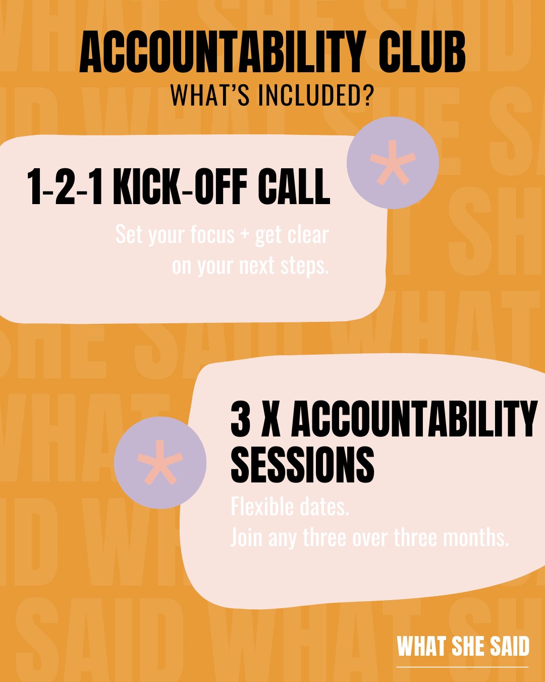 If you’ve been craving structure, clarity and support in your business… this is what’s waiting for you inside the Spring Intake of the Accountability Club 🌼✨
Here’s what you get over 3 months:
• A 1‑2‑1 kick‑off call to set your focus
• 3 x live Accountability Sessions (10+ date options)
• Hot seats for tailored support
• Clear monthly commitments so you take action — without overwhelm
• A supportive community of ambitious women building momentum together
This isn’t another course you’ll forget about.
It’s hands‑on support, strategy and real accountability.
Spring cohort runs April–July.
Join before 3rd April.
Only £99 for the full programme.
Link in bio — let’s get your next 3 months moving 📈✨