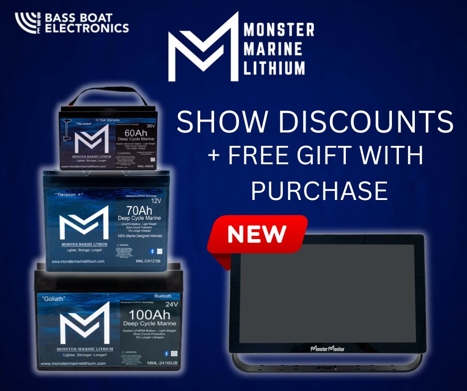 🚨 Bassmaster Classic Show Special! 🚨
Stop by Bass Boat Electronics in booth 4521 in the ballroom at the Bassmaster Classic this weekend and check out everything Monster Marine Lithium!
🔋 Lithium Batteries
⚡ Chargers
🖥️ Brand new Monster Focus Monitors – all 3 sizes on display
💥 Show Special Pricing
🎁 FREE gift with purchase
Come see us and power your boat the Monster way.
BassBoatElectronics.com