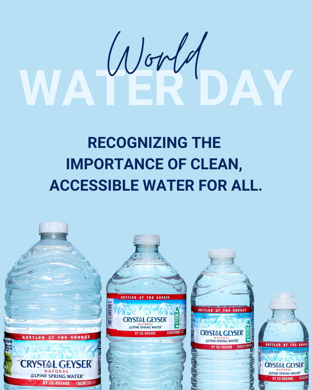 Today is World Water Day.
A day to recognize the importance of clean, accessible water for communities around the world. 💧
#WorldWaterDay #CrystalGeyser #AlpineSpringWater #BottledAtTheSpringSource #StayHydrated