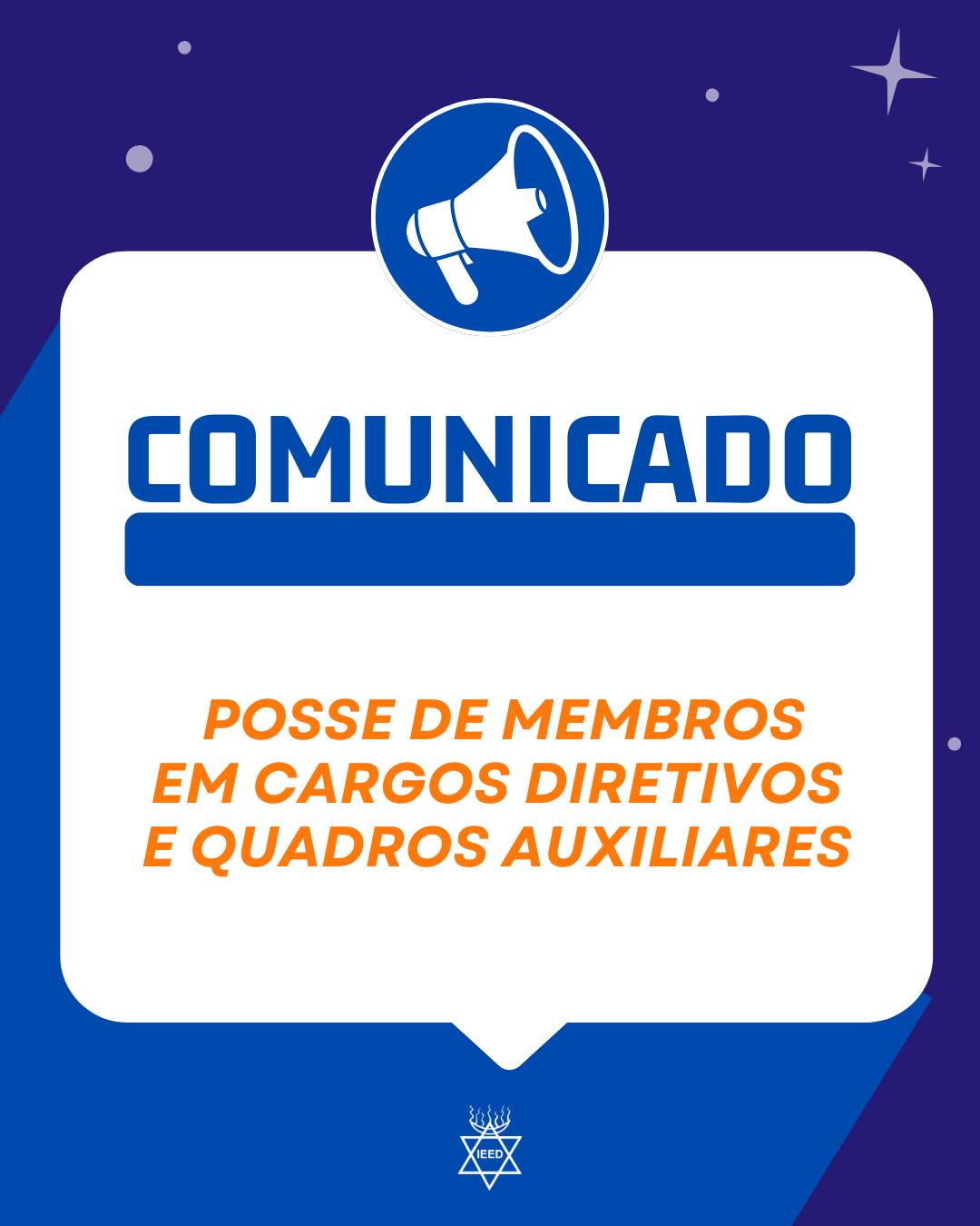 Minuta do Comunicado
ASSUNTO: Posse de Membros em Cargos Diretivos e Quadros Auxiliares
É com o espírito de união e renovação que comunicamos oficialmente a posse dos membros abaixo relacionados, que assumem o compromisso de conduzir os trabalhos e zelar pelos pilares desta Irmandade em seus respectivos setores:
1. Diretórios:
* Revdo. IEED Ded. S.S. Xanasteix Marcelo Araújo Schanuel, assume um novo mandato como Diretor de Auxiliares de Guia.
* A Sacerdotisa 2 Ded. S.S. Chuny, Denise Delphino dos Santos, assume a função de Diretora de Artes.
2. Quadros Auxiliares:
* O Revdo. IEED Ded. S.S. Wandú Antonio Carlos de Azevedo Ritto assume a chefia dos mentores, importante função de apoio ao Diretório Iniciático.
* A Revda. IEED Ded. S.S. Wandú Evelyn Delphino de Azevedo assume a chefia do Setor das Quirinas, importante departamento de apoio ao Diretório Espiritual
Desejamos aos empossados uma gestão pautada na sabedoria, no equilíbrio e na dedicação aos propósitos de Estrela Dalva. Que os novos ciclos iniciados tragam o fortalecimento necessário aos nossos trabalhos espirituais e administrativos.
Fraternamente,
Irmandade Espiritual Estrela Dalva