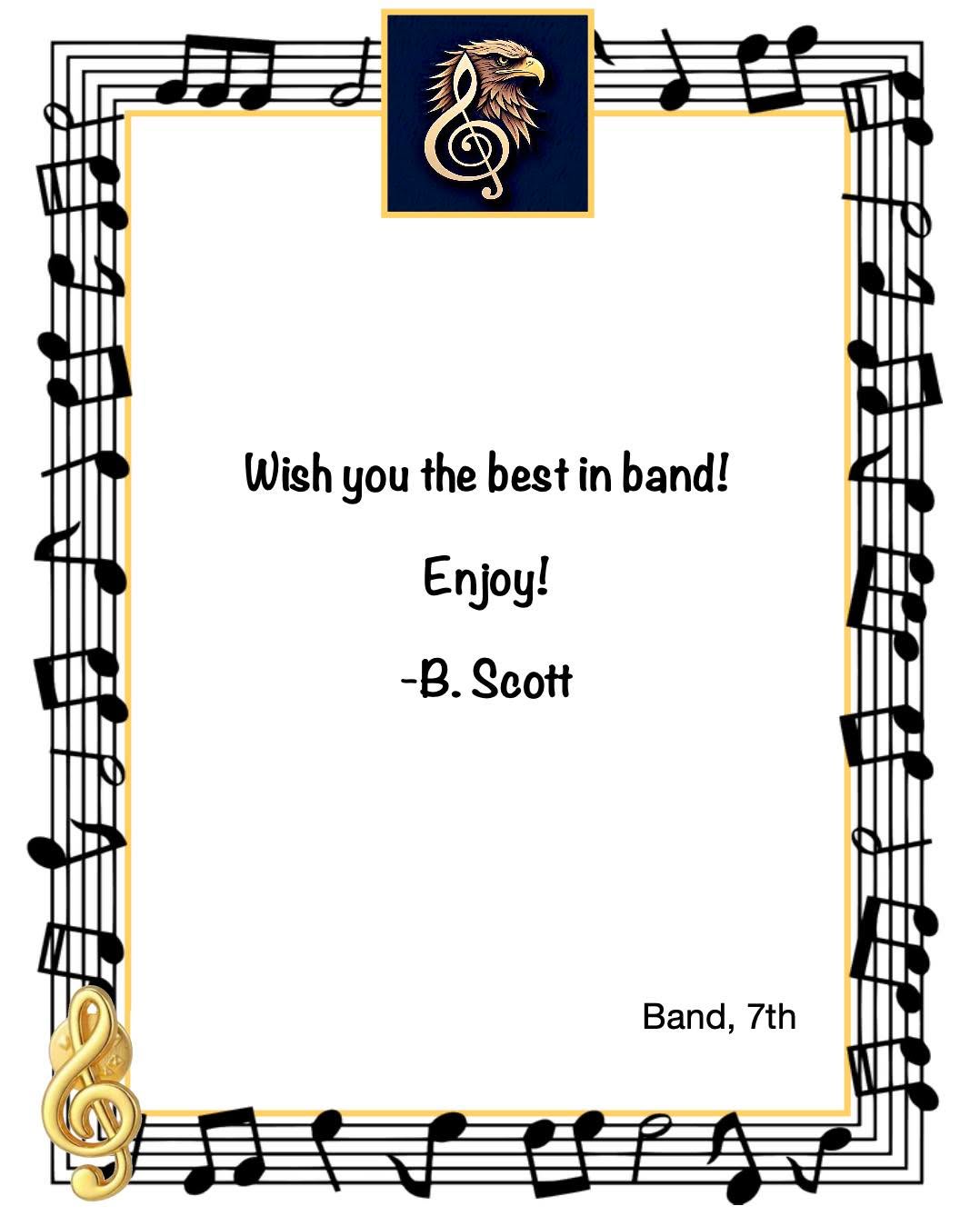 Thank you for sponsoring a musician! Your notes will be up in the classroom tomorrow. 🎶