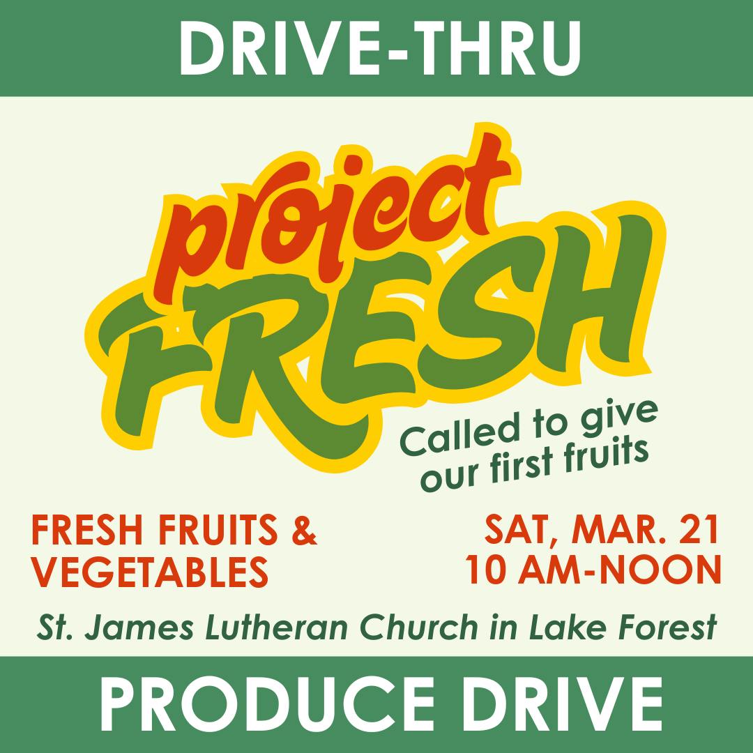Swing by St. James this Saturday between 10 and Noon to drop off fresh produce for local food pantries. Looking for: apples, potatoes, onions, and other seasonal fruits & veggies that can last a week or more. 🍎🥔🍋
COOL Ministries PADS Lake County, Inc. North Chicago Community Partners Midwest Veterans Closet Metropolitan Chicago Synod, ELCA
#producedrive #LoveOutpoured #lakeforestil #lakebluffillinois #stjameslutheranlakeforest