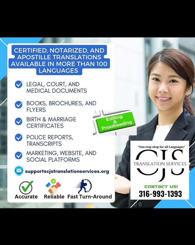 Break Language Barriers with Confidence
🌍 At CJS Translation Services, we do more than just translate — we connect cultures, elevate brands, and open doors to global opportunities.
Whether you’re a business expanding into new markets, a law firm needing precise legal translations, or a healthcare provider serving multilingual communities — we’re your language partner.
✨ What Sets Us Apart?
✅ Qualified-native speaking professionals
✅ Industry-specific expertise
✅ Fast turnarounds without sacrificing quality
✅ Certified & confidential
Ready to go global? Let's make your message heard in every language.
📩 DM us or visit www.cjsts.net
to get started today.
✨✨✨✨✨✨✨✨✨✨✨✨
Rompe las Barreras Lingüísticas con Confianza
🌍 En CJS Translation Services, hacemos más que solo traducir: conectamos culturas, impulsamos marcas y abrimos puertas a oportunidades globales.
Ya sea que su empresa se expanda a nuevos mercados, eres un bufete de abogados que necesita traducciones legales precisas o un proveedor de servicios de salud que atiende a comunidades multilingües, somos su socio lingüístico.
✨ ¿Qué nos diferencia?
✅ Profesionales nativos cualificados
✅ Experiencia específica en la industria
✅ Entregas rápidas sin sacrificar la calidad
✅ Certificado y confidencial
¿Listo para globalizarse? Hagamos que su mensaje se escuche en todos los idiomas.
📩 Envíenos un mensaje directo o visite www.cjsts.net para comenzar hoy mismo.
#TranslationMatters #CJSTranslationServices #GlobalBusiness #MultilingualMarketing #LegalTranslation #HealthcareTranslation #LanguageSolutions #LocalizationExperts