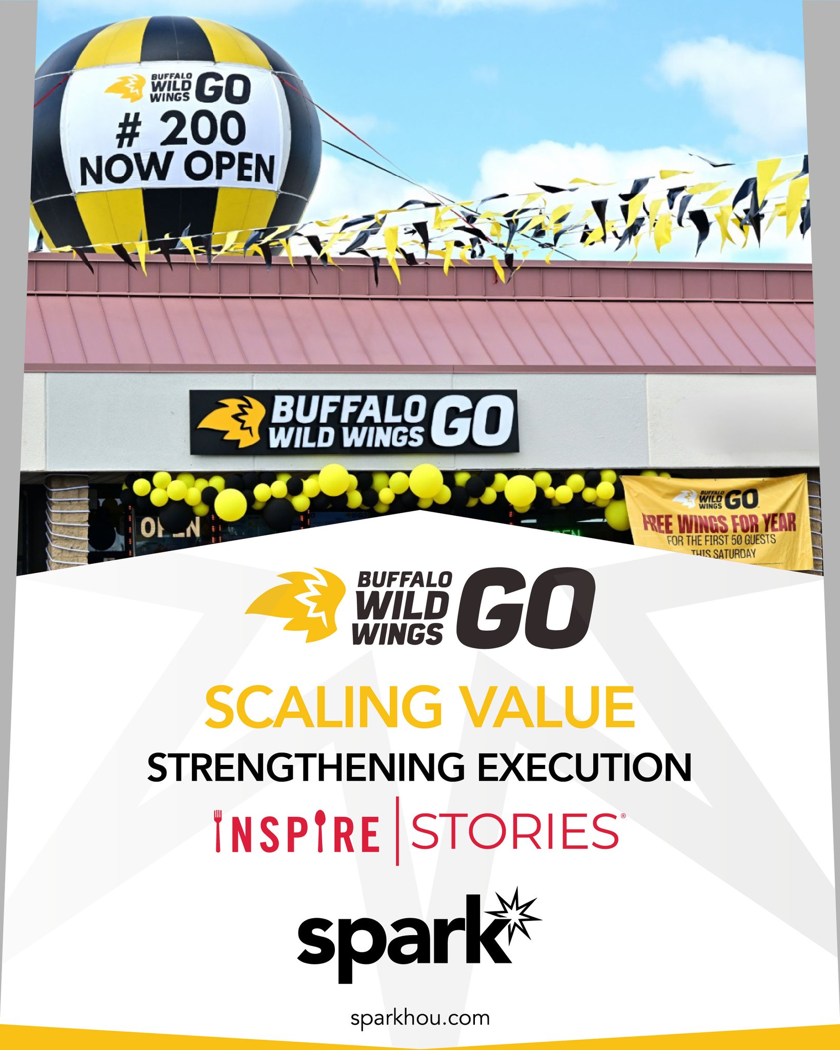 Strong brands win on multiple fronts: value, expansion, and training.
Last year, Buffalo Wild Wings strengthened guest traffic through compelling value offers while expanding its footprint with the 200th standalone BWW GO in Chicago.
At the same time, nearly 1,200 restaurant teams competed in the Blazin’ Games: a rigorous, multi-round training competition reinforcing operational excellence.
For Spark, operating high-performing brands means aligning with systems that prioritize execution, scalability, and leadership development.
Value drives traffic.
Training drives performance.
Alignment drives long-term results.
Learn more: https://stories.inspirebrands.com/inspire-in-2025-celebrating-new-menus-milestones/
#BuffaloWildWings #BWW #BlazinGames #HighPerformance #WinningTeams #LevelUp #GrowthMode #TrainToWin #RestaurantLife #NextLevel #Execution #TeamCulture