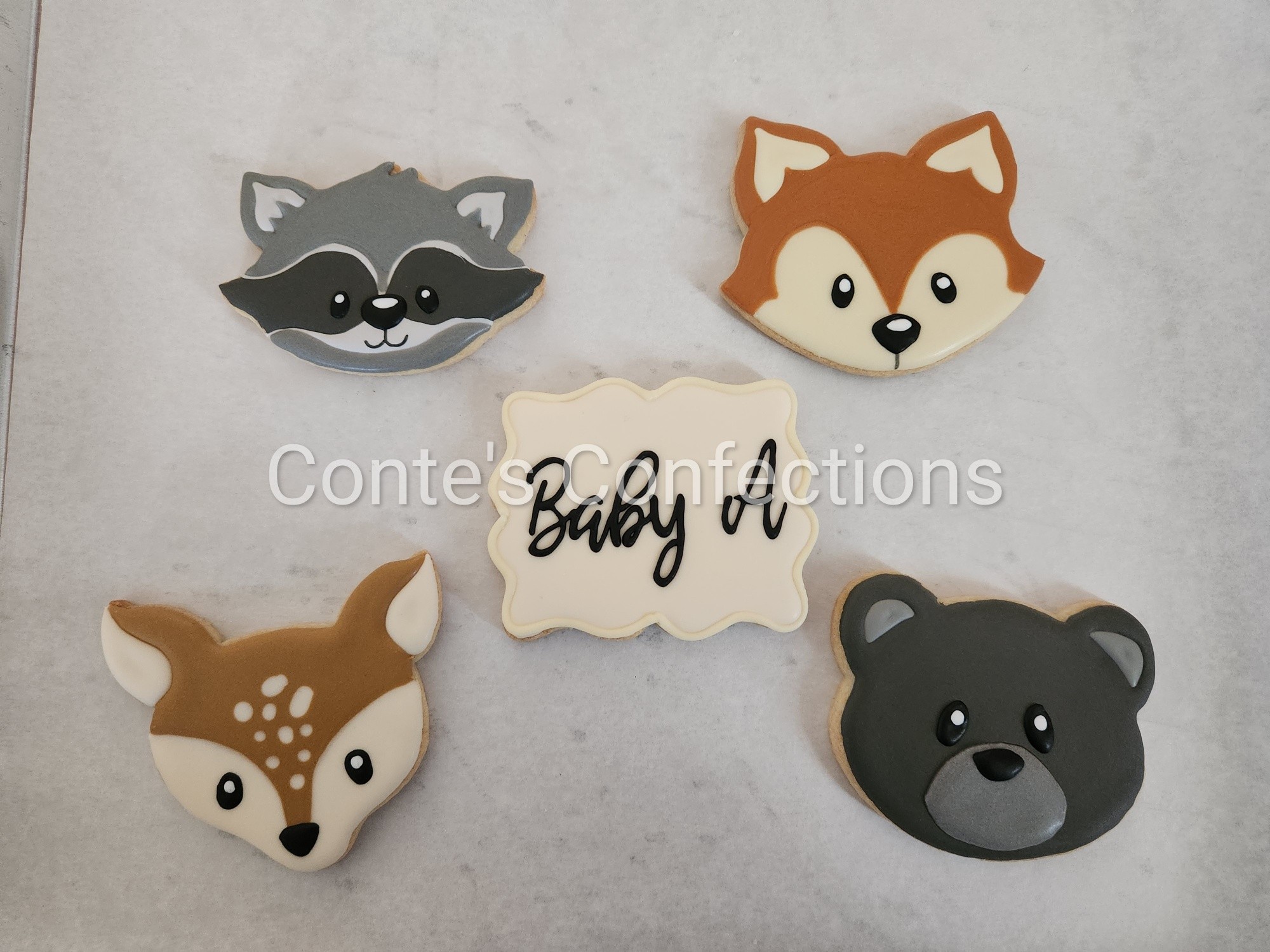 Baby shower sugar cookies.