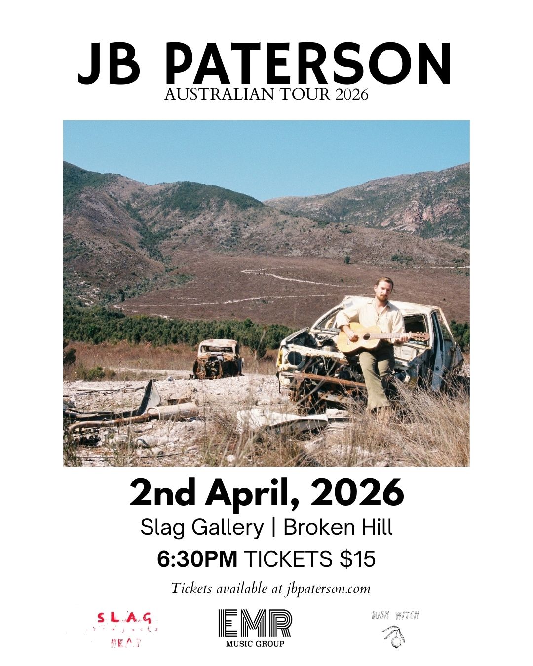 A travelling songwriter from Queensland is making his way to Broken Hill!
@jbpaterson brings his road-soaked folk songs and storytelling to Slag Heap Projects for an intimate one-night-only show. Travelling across continents with a catalogue shaped by dust, distance and human connection, Paterson’s music sits somewhere between folk, country and cinematic Americana—songs that feel like they’ve lived a life before they reach your ears.
📍Slag Heap Projects
📆Thursday April 2nd
⏰ 6PM
🎟$15 (link to come or on the door)
(Photo by @rebeccacunninghamart )
Proudly supported by @bushwitchproductions and @slagheapprojects .
#Livemusicnsw #farwestnsw #Wilyakalicountry #brokenHill