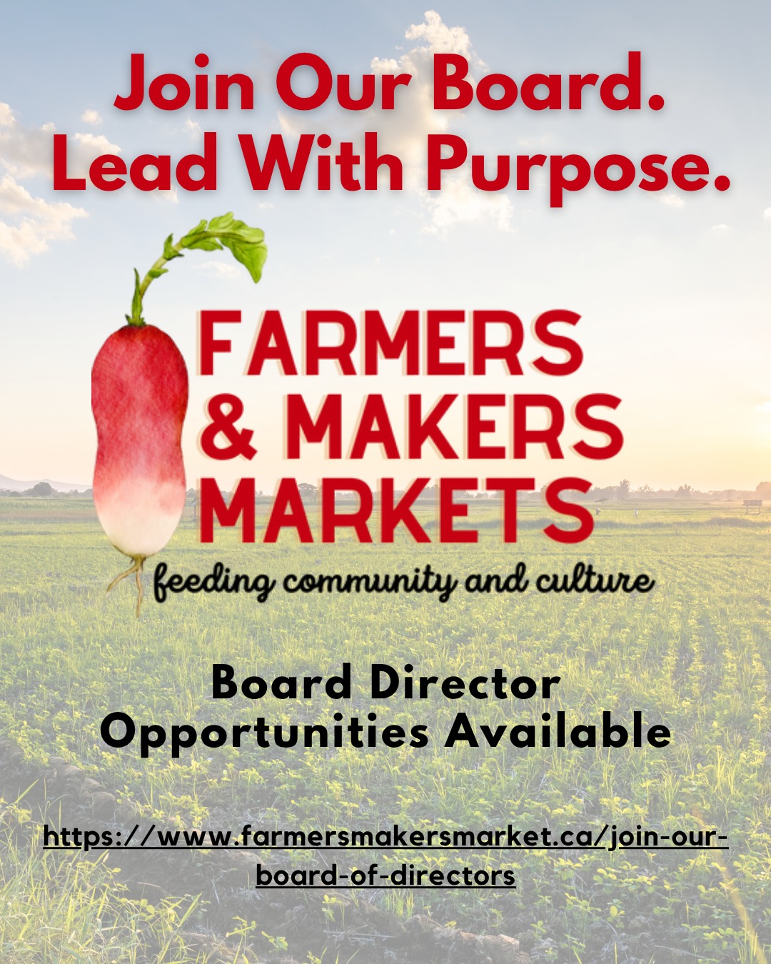 Growing Together at the Market 🌿
The Farmers’ & Makers Market is more than just a place to shop—it’s the connective tissue of our community, and there are so many ways to be part of its heartbeat! Whether you have a few hours a month or are looking for a deeper professional connection, we have a place for you.
Here is how you can get involved:
Volunteer with Us: Get behind the scenes! Help with market setup, greeting neighbors at the info booth, or supporting our special events. It’s the best way to soak up the market atmosphere.
Join the Board: Have a knack for strategy or community building? We are looking for passionate locals to help steer the future of the market and ensure it remains a vibrant community staple.
Become a Sponsor: Align your brand with local sustainability and community health. Our sponsorship tiers offer incredible visibility to thousands of seasonal visitors.
Work with a Maker: Many of our incredible vendors are looking for enthusiastic helpers to join their teams! From farmhands to booth assistants, it’s a great way to support local small businesses directly.
Ready to dive in? Click the link in our bio to explore our current openings and application forms. Let’s make this season the best one yet!
#yyc #farmersmakersmarket #yyccommunity #mardaloopyyc