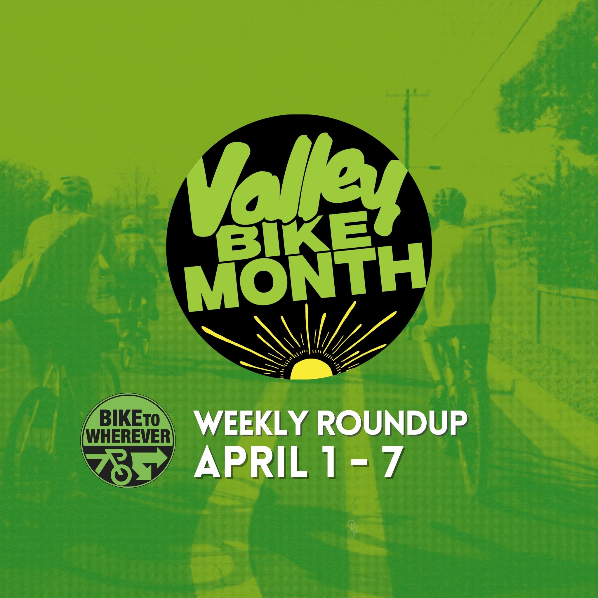 👋🚲 Howdy, cyclists 🚲👋 April is Valley Bike Month! Which means there are more than the normal amount of opportunities to give biking a try. Stay tuned for more ways to get involved! For now - Here’s your April 1 - 7 weekly round-up!
Be sure to check each ride’s link on the BTWPHX website for any updates.
Stay safe and hydrated out there as we kick off Bike Month!!