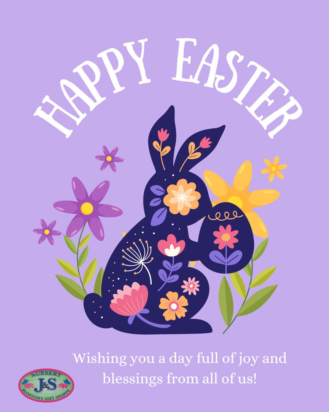 Happy Easter from all of us at J&S đ¸đ°
Wishing you a day full of sunshine, blooms, and time with the ones you love đđż