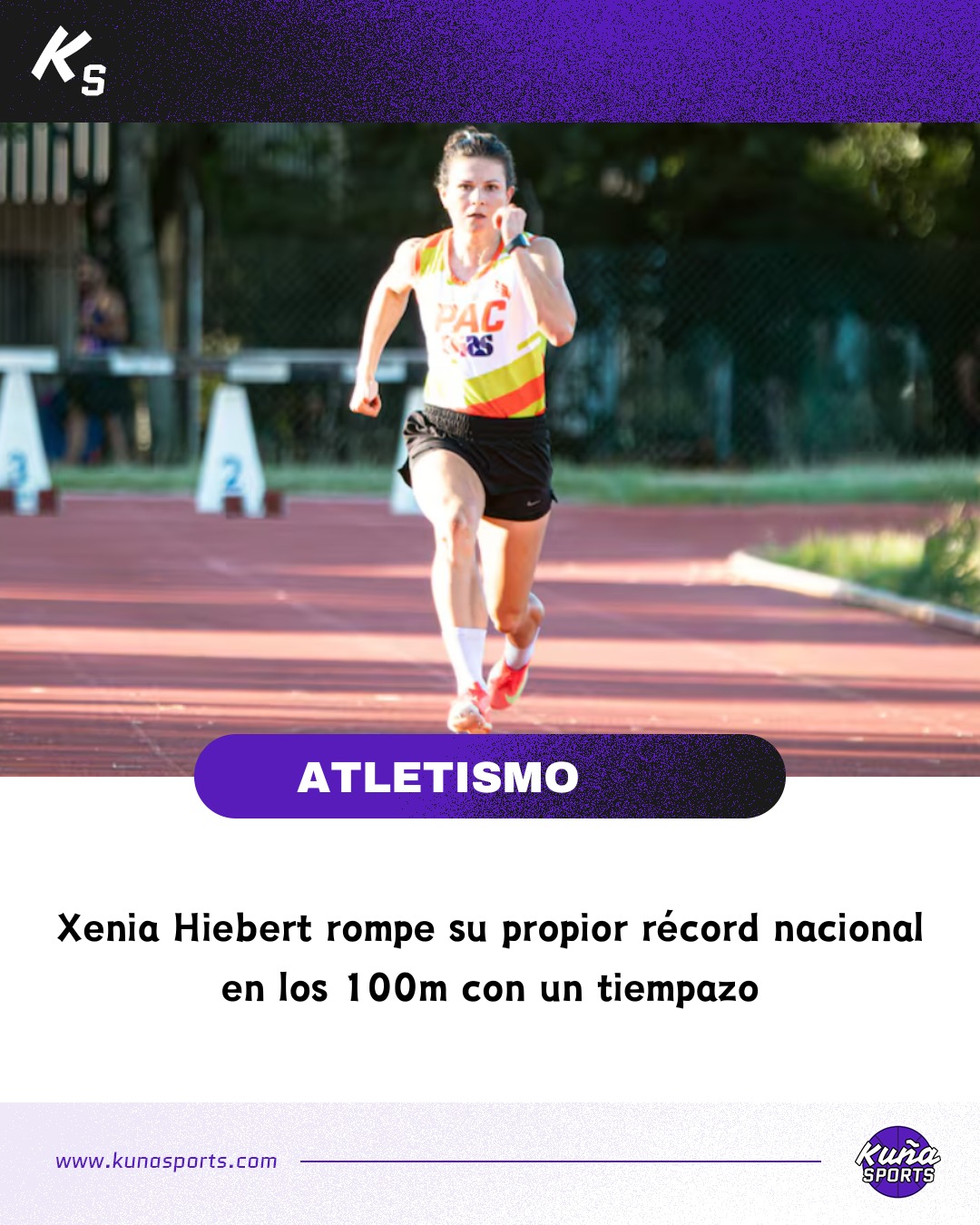 Una más y ya van...😎
🔝Hacia el final del 2023, Xenia Hiebert tuvo un fin de semana glorioso en el que batió tres veces el récord nacional absoluto en 100 metros llanos.
🏃🏻♀️De 11.72 segundos bajó a 11.61, tiempo que ninguna otra atleta logró superar en los últimos años.
😉Entonces, fue nuevamente ella quien impuso el nuevo récord nacional en la prueba reina de la velocidad.
⏱️En el marco del Open 5 de la Federación Paraguaya de Atletismo, Hiebert paró el crono en 11.48 segundos.
💨Tiempazo con el sello de una atleta que no corre... ¡vuela!
👏🏻¡Felicitaciones Xenia!
#KuñaSports💜