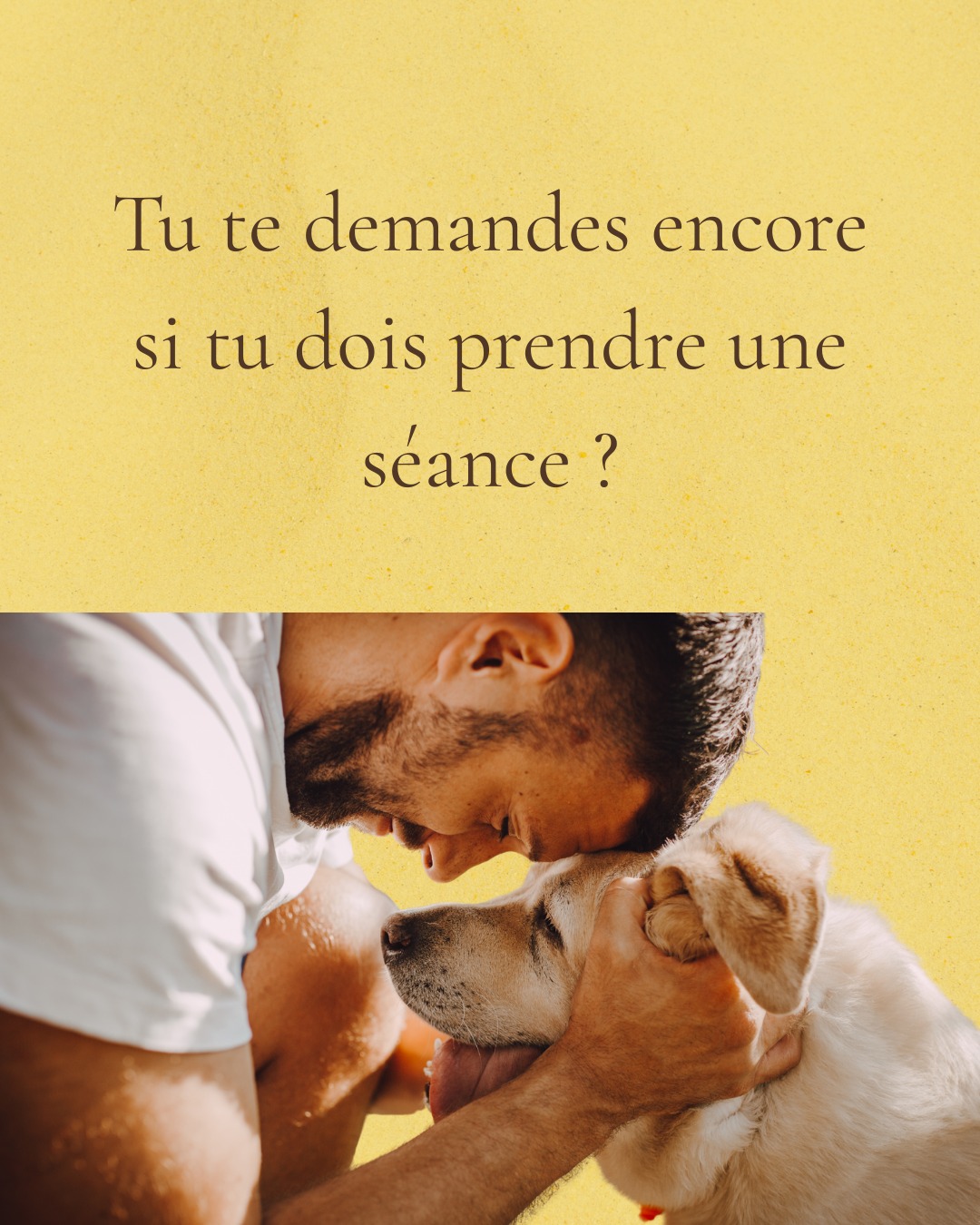 Tu te demandes encore si tu dois prendre une séance ?
On pense souvent à la communication animale uniquement quand il y a un problème
quand quelque chose ne va pas
quand un comportement dérange
quand on ne comprend plus
Mais en réalité, ce n’est pas que pour ça
C’est aussi pour ces moments où tu sens qu’il y a quelque chose
sans réussir à mettre des mots dessus
un changement
une période particulière
ou simplement l’envie de comprendre un peu plus
Parce que ton animal ressent énormément de choses
et parfois… il a juste quelque chose à partager
La communication animale, ce n’est pas réparer
c’est simplement ouvrir un espace
pour écouter ce qu’il a à dire
✨ Dis-moi
si tu pouvais lui poser une seule question
ce serait quoi ?