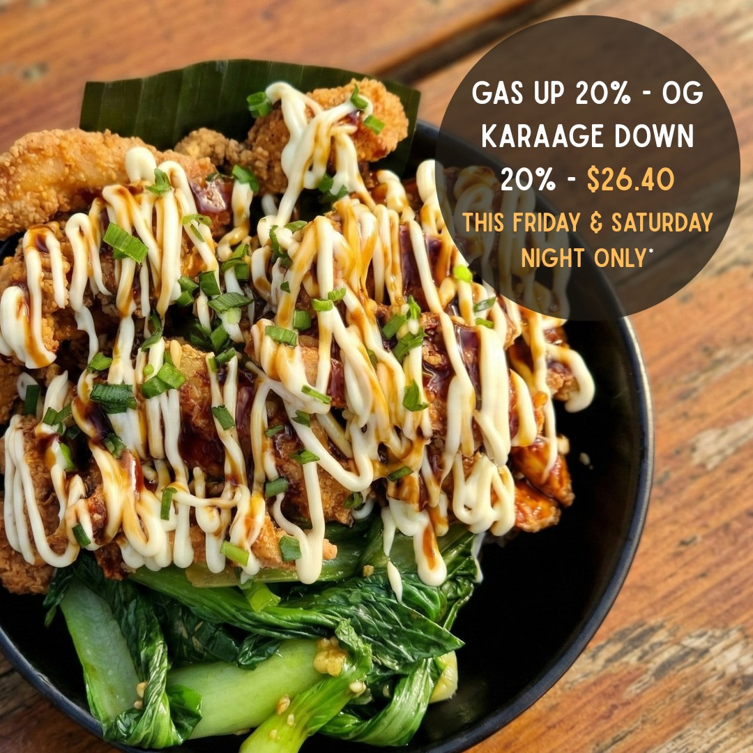 YUS! BLUE GINGER IS OPEN, Lunch and dinner π
We have put together a few cheeky specials to see in the weekend. π§
GAS UP 20%πΊOG KARAAGE CHICKEN DOWN 20%* β
*This Friday & Saturday night only, limit one 20% OG KARAAGE per customer, then normal price. Available in-house or takeaway. Peace love and wet mungbeans. π
#whitianga #lunch #dinner