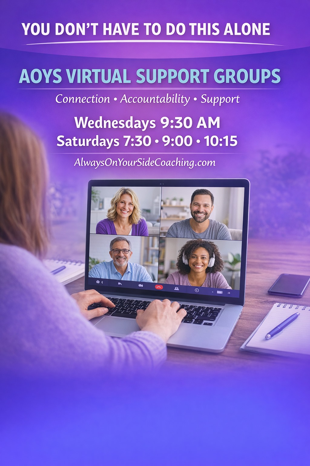 You don’t have to do this alone.
In fact… you’re not supposed to.
That’s why our AOYS Support Groups exist.
This is where:
✨ You show up as you are
✨ You stay accountable
✨ You get support without judgment
✨ You hear “me too” more than you expect
Because real change happens when you’re supported.
Join us:
💜 Wednesdays – 9:30 AM
💜 Saturdays – 7:30 AM, 9:00 AM, 10:15 AM
(Doors open 15 minutes early to connect)
You don’t need to be perfect.
You just need to show up.
👉 Learn more / join us
https://tinyurl.com/ys245up6
#CoachParis #AlwaysOnYourSideCoaching #SupportSystem #AccountabilityMatters #WellnessJourney #YouAreNotAlone #Consistency