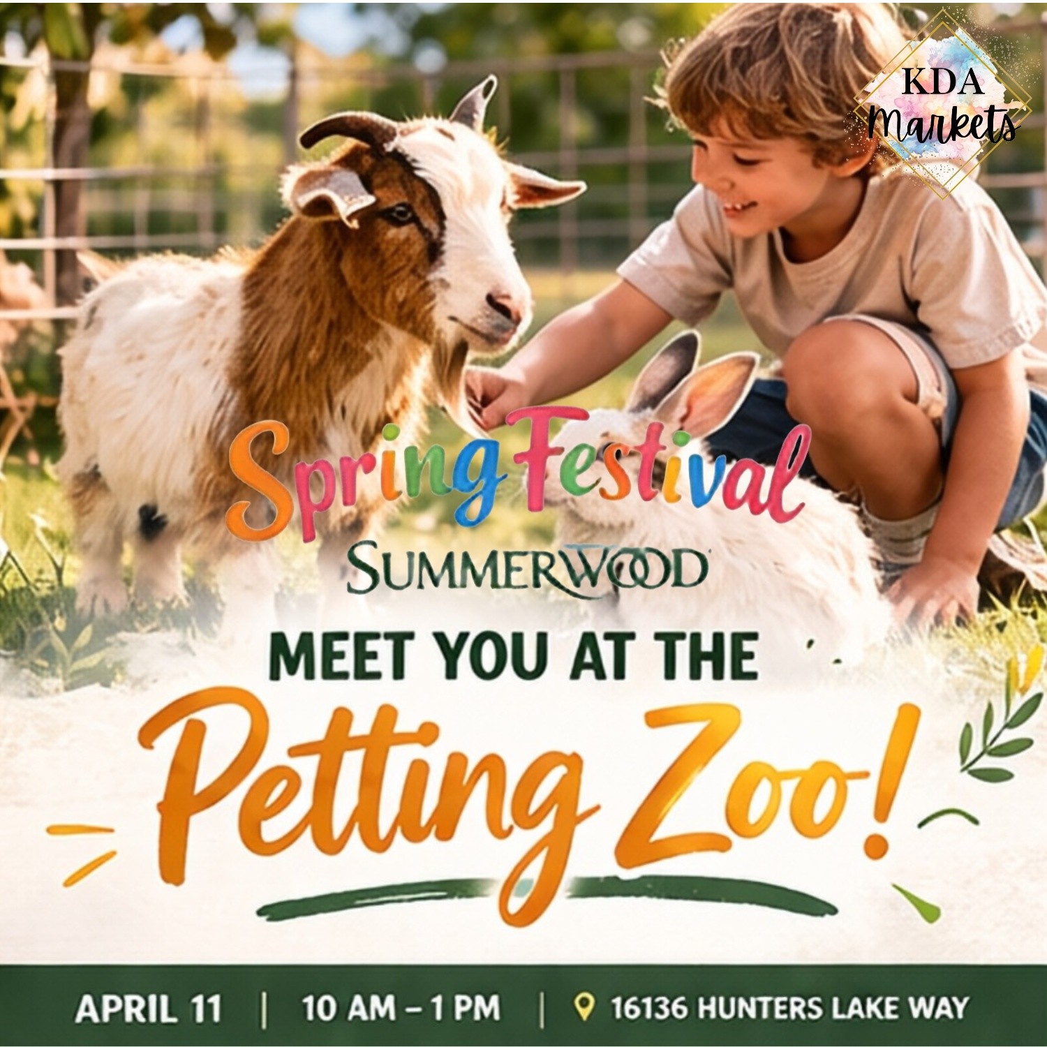 Get ready for the CUTEST part of the festival 🐐🐰💕
Bring the kids to meet some adorable animals at our petting zoo—perfect for smiles, photos, and sweet memories!
✨ Gentle animals
📸 Picture-perfect moments
💛 Fun for all ages
📅 April 11 | 10 AM – 1 PM
📍 16136 Hunters Lake Way
@summerwoodhoalifestyle
Who’s excited?! 😍👇
𝐈𝐧𝐭𝐞𝐫𝐞𝐬𝐭𝐞𝐝 𝐢𝐧 𝐛𝐞𝐜𝐨𝐧𝐢𝐧𝐠 𝐚𝐧 𝐞𝐱𝐡𝐢𝐛𝐢𝐭𝐨𝐫?
𝐒𝐢𝐠𝐧 𝐮𝐩: Link in Bio
#kdamarkets #summerwoodspringfestival #thingstodoinatascocita #lakehouston #atascocitamoms