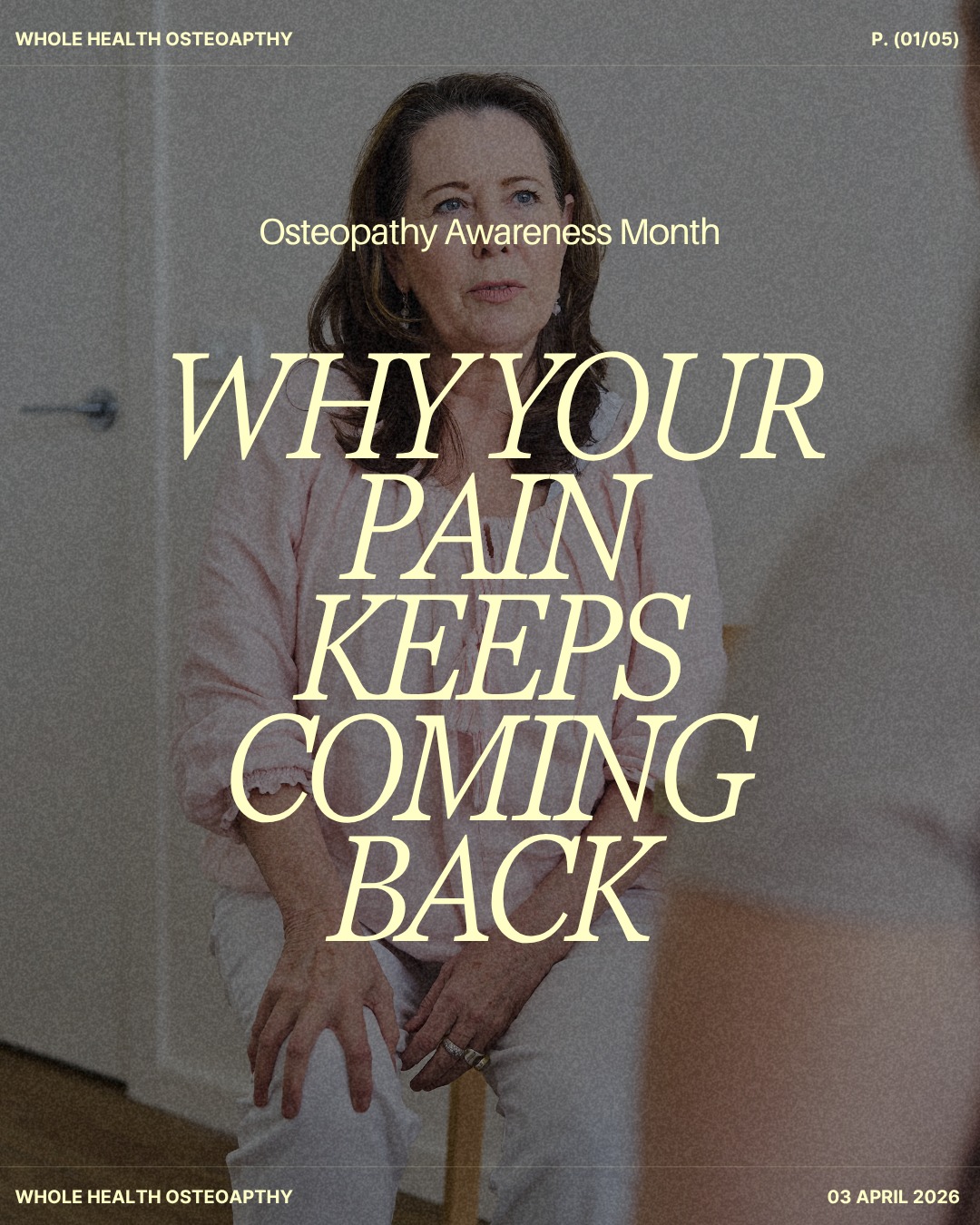 Does your pain keep coming back?? It might be because you’re only treating the symptom...
Short-term relief feels good, but if nothing changes, the problem won’t change either.
We look at:
• load
• movement
• lifestyle
• recovery
• the WHOLE person
That’s how you actually break the cycle.
If this resonates, it’s worth addressing
#ChronicPain #RehabMatters #OsteopathyEducation #OsteopathyMonth2026 #Osteopathy
#OsteopathyAwarenessMonth #BenefitsOfAnOsteo