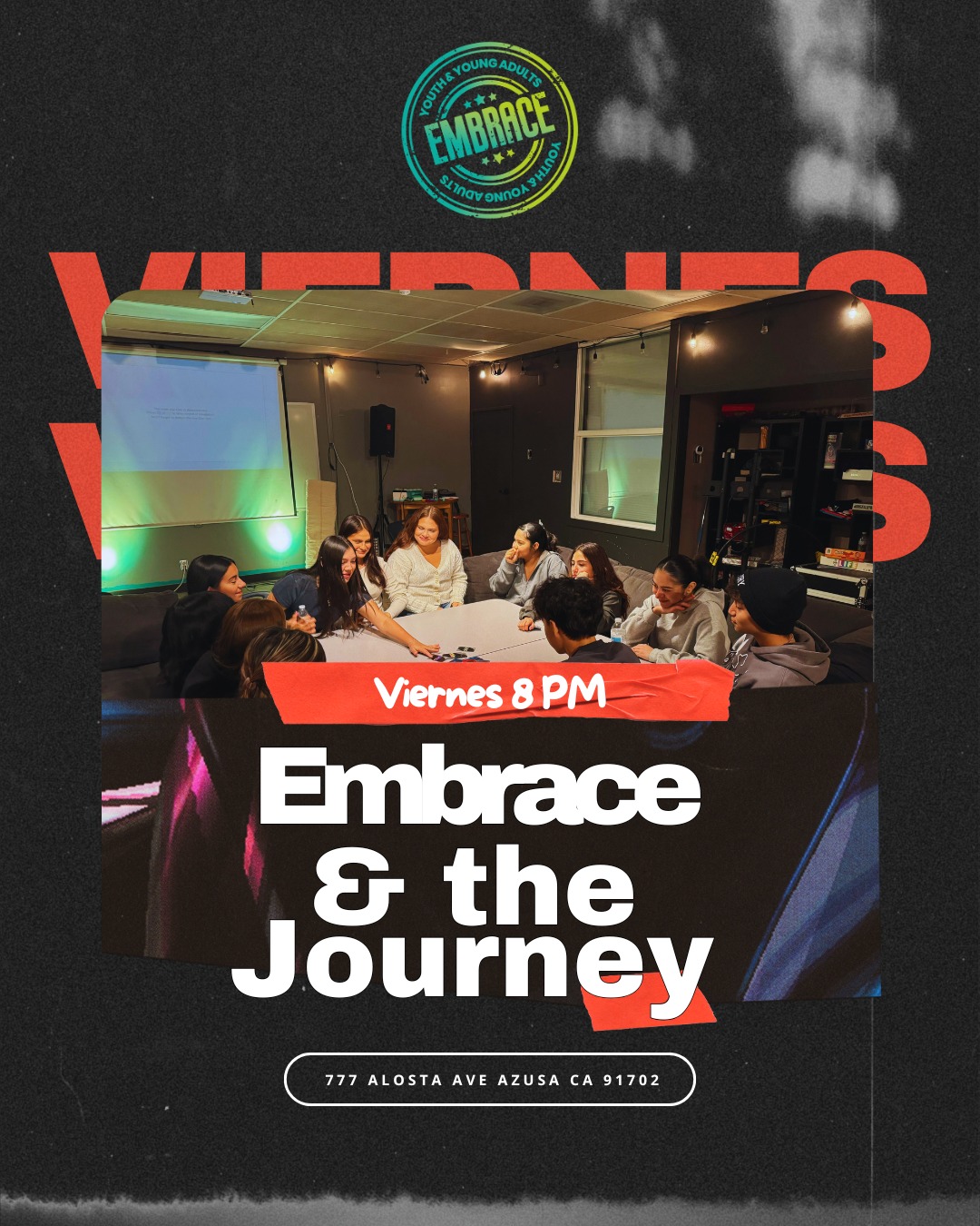 Caminamos juntos, crecemos juntos. 🌱
Te invitamos a una noche de profundidad y dirección.
📌 Cita del viernes:
8:00 PM | Embrace & The Journey: Inicio de serie "Auténtico".
8:00 PM | Estudio Bíblico General.
Ven a descubrir una fe que se refleja en acciones y se sostiene en lo real. ¡Eres bienvenido tal como eres! 🤜🤛
#EmbraceTheJourney #Biblia #Proceso #FeEnAccion
