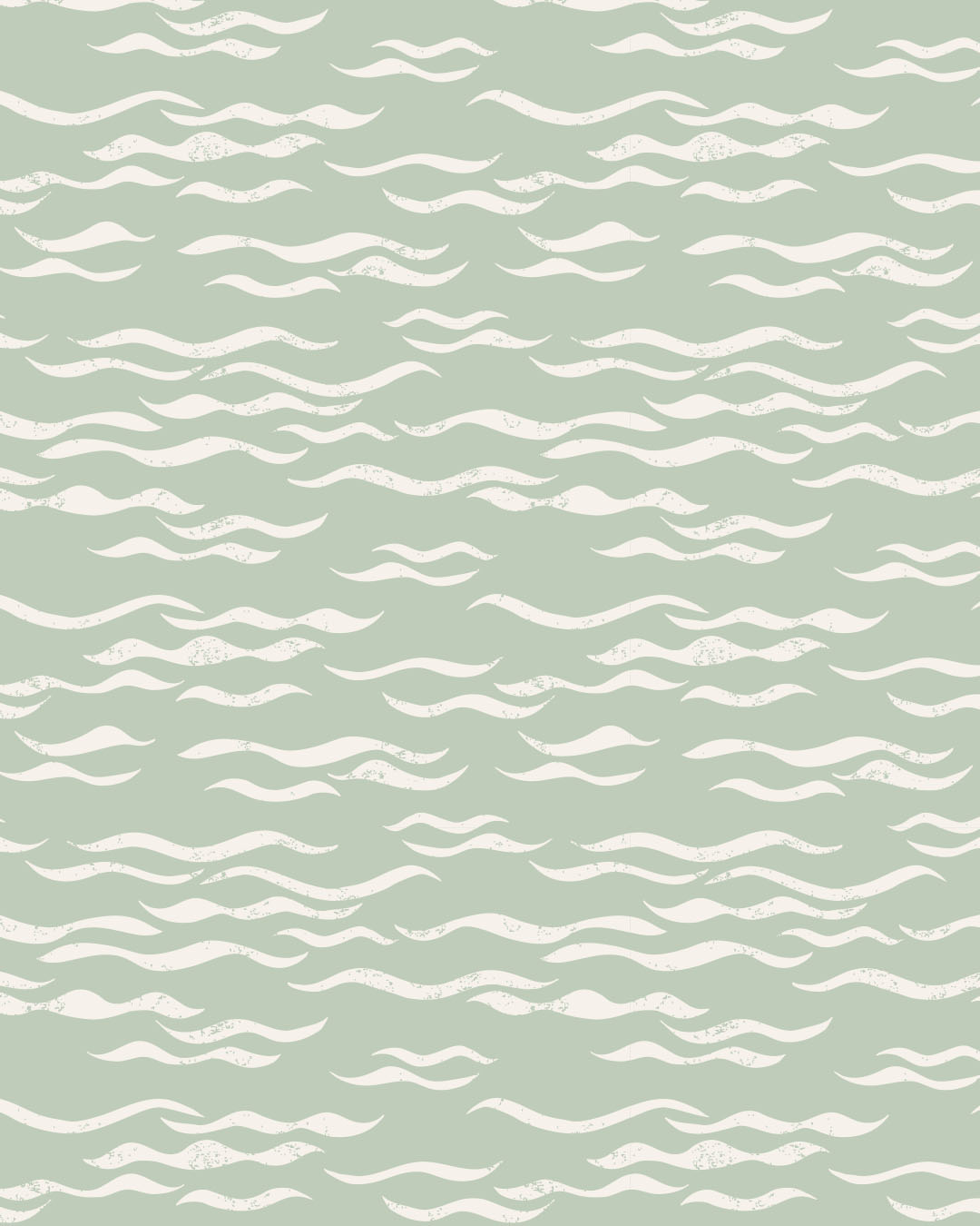 This pattern, Boho Ocean Waves, was inspired by a recent beach holiday. I wanted to capture the movement of water so I experimented with many different kinds of marks and eventually settled on this wavy shape. The pattern features clusters of hand-drawn waves drifting across a soft blue-green background. I added a subtle silkscreen texture for a little extra character and charm. I think this fabric would work well for beachy sewing projects, summer décor, and coastal-inspired interiors.