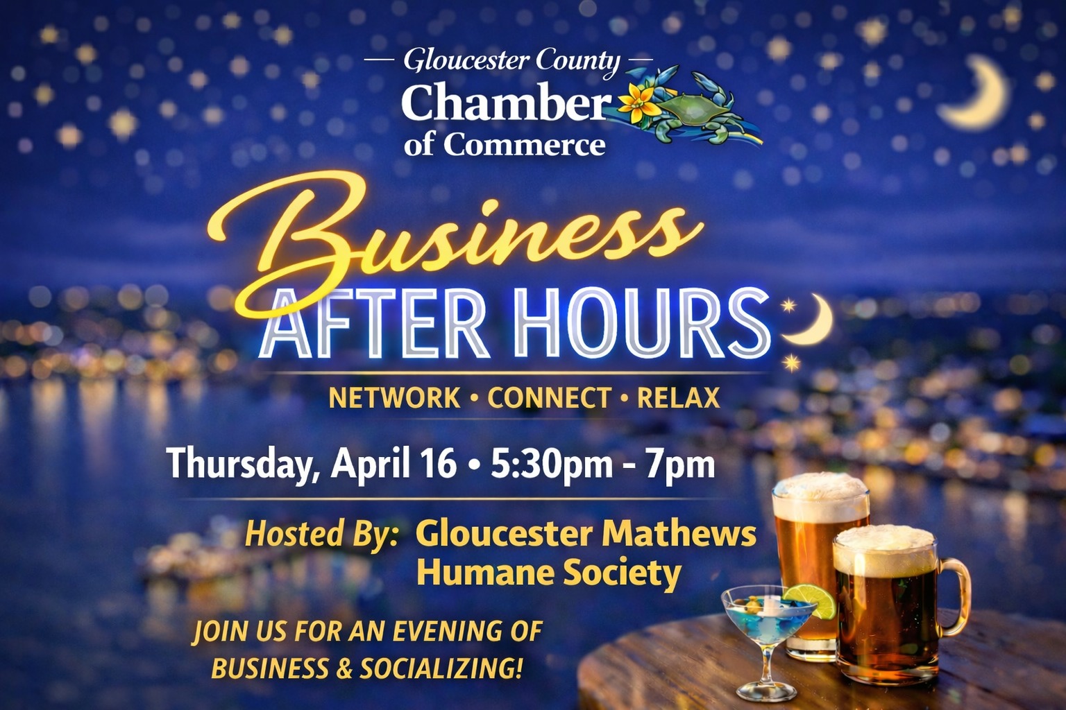 🚨 Happening Today! Business After Hours 🚨
Join us this evening for Business After Hours, hosted by the Gloucester-Mathews Humane Society 🐾
📍 Location: 6620 Jackson Lane, Gloucester, VA 23061
🕠 Time: 5:30 PM
📆 Today!
Come out, connect with fellow local professionals, and support an incredible organization making a difference in our community.
We look forward to seeing you there!
#GloucesterVA #BusinessAfterHours #NetworkConnectGrow