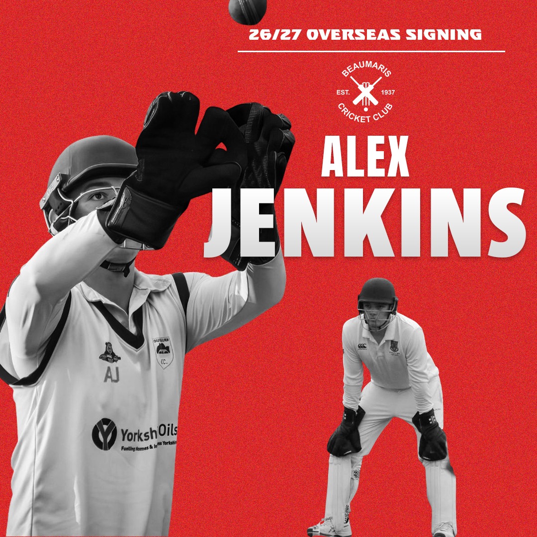 Beaumaris Cricket Club is excited to announce the signing of Alex Jenkins for the 2026/27 season.
A talented wicket-keeper/batsman from Yorkshire, England, Alex is a high-level top order batter and outstanding gloveman who has progressed through the Yorkshire County Cricket pathway and Yorkshire Academy.
He has featured in the Yorkshire Premier League with York Cricket Club, scoring nearly 500 runs across 38 matches, and has also starred in school cricket at St Peter’s School (York), where he was named Wisden Schools Batter of the Year (2025) while helping secure a National T20 title.
Alex has recently moved to Sheriff Hutton Bridge Cricket Club for the 2026 season and is widely regarded as a player with serious professional aspirations.
Welcome to the Sharks, Alex 🦈