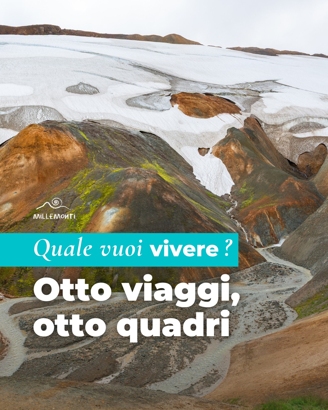 🖼 C’è un momento, in ogni viaggio, in cui il paesaggio davanti a te sembra dipinto.
I colori diventano più intensi, la luce più morbida, e tu sei lì, dentro un quadro.
Ecco 8 mete che sembrano uscite da una galleria d’arte dove ti porteremo quest'anno.
Lasciati ispirare 👇
🍇 La perfezione geometrica delle colline del #Chianti
30 aprile - 3 maggio 2026
🇰🇿Le mille striature rosse di Kyzylkup, le montagne "Tiramisù", in #Kazakistan
23-31 maggio 2026
🏴 Le geometrie verdi tracciate dai muretti a secco della #Cornovaglia
6-14 giugno 2026
🇩🇪 Le montagne specchiate della #Baviera
16-21 giugno 2026
14-18 ottobre 2026
🇮🇸 Le montagne rosse fumanti di Kerlingarfjöll, in #Islanda
30 luglio - 8 agosto 2026
🇫🇷 Le brughiere colorate che toccano il mare della #Bretagna
5-12 settembre 2026
🇦🇷 Le mille sfumature del Cerro de los Siete Colores, le "montagne arcobaleno", nella #PunaArgentina
26 settembre - 7 ottobre 2026
🍷 I vigneti lunari di La Geria, a #Lanzarote
14-21 novembre 2026
✨ In quale "quadro" vuoi entrare? 🖼
Sceglilo. E vivilo insieme a MilleMonti e a persone che condividono la tua stessa voglia di natura, movimento e scoperta.
Perché i posti sono incredibili, Sì.
Ma sono le persone, le risate e le connessioni che nasceranno lungo il cammino a farti tornare a casa con qualcosa in più ✈🌏
#millemonti #outdoors #trekking #viaggiare #viaggi #viaggio #vacanza #vacanze #viaggiotrekking #vacanzedigruppo #viaggiodigruppo
@sportlandweb_ @kayland_official @rockexperienceofficial @guidealpinelombardia @guidealpine_italiane