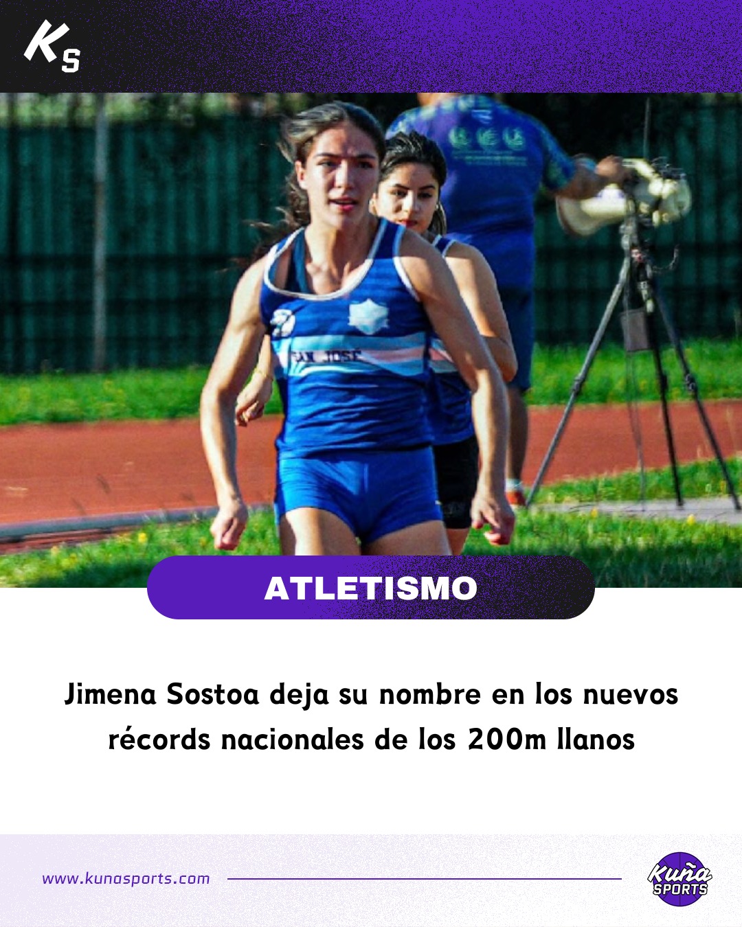 ¡Una vez más!😎
🏃🏻♀️Lo que ya había logrado en los 100 metros llanos, esta vez lo hizo en los 200m.
🇵🇾Jimena Sostoa no solo impuso un nuevo récord nacional de categoría, sino que se adueñó de dos marcas.
⏱️Con un tiempo de 24.88 segundos superó:
✅En U18, los 25.30 de Silvana Cáceres (2019).
✅En U20, los 24.90 de Araceli Contrera (2022).
👏🏻¡Felicitaciones Jime! ¡De San José de los Arroyos, al mundo!
#KuñaSports💜