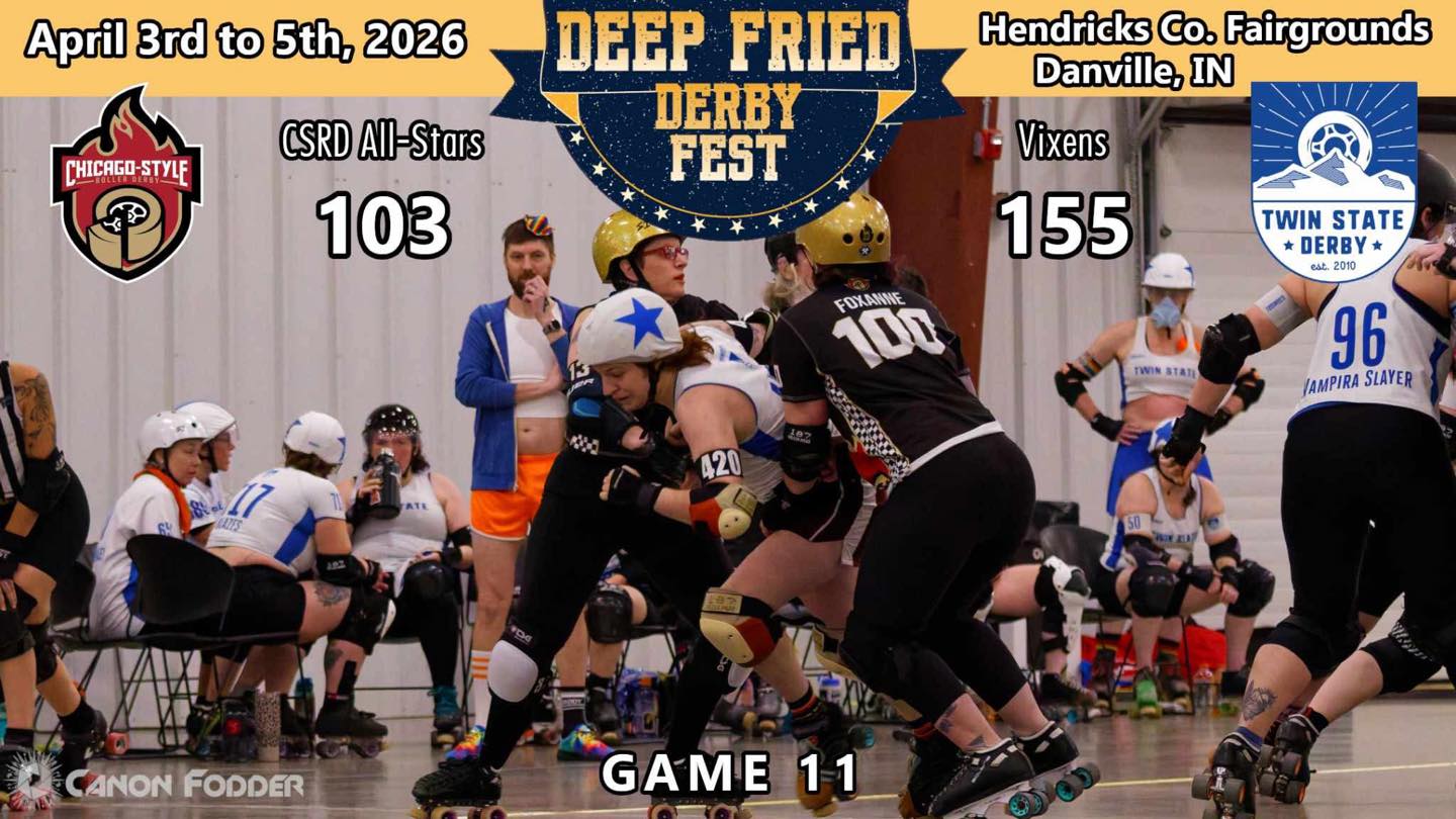 First game of the day ends in a win for Twin State!
📸@canonfodderderby
#Rollerderby #deepfriedderbyfest #circlecityrollerderby