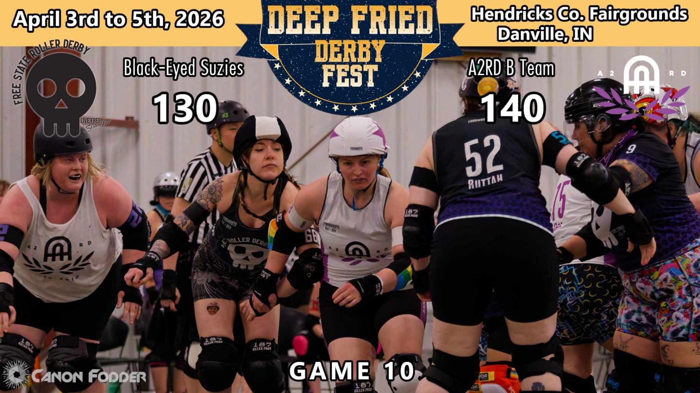 DFDF day 2 ended in a close bout between Ann Arbor B and Free State!
📸 @canonfodderderby
#Rollerderby #deepfriedderbyfest #circlecityrollerderby