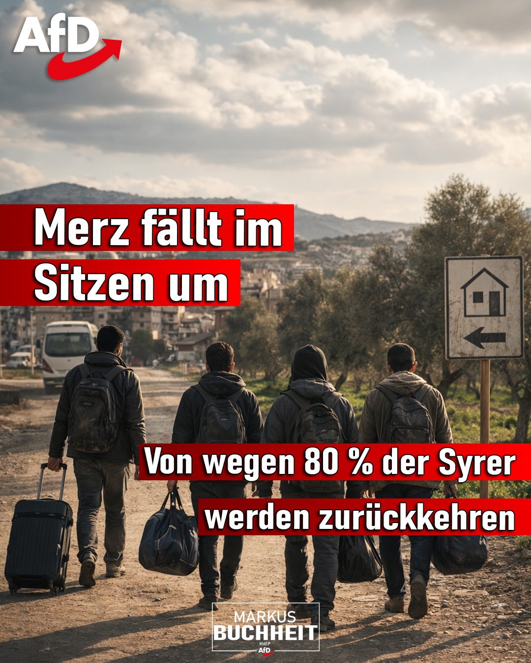 „80% der Syrer werden in den nächsten drei Jahren in ihre Heimat zurückkehren“ - dies versprach Merz am Montag.
Doch schon heute will #Pinocchio nichts mehr davon wissen. Er und der syrische Anführer Ahmed al‑Sharaa schieben sich diese Aussage nun gegenseitig in die Schuhe. Noch nie in der Geschichte unseres Landes hat es ein Kanzler geschafft, mehr Versprechen in kürzerer Zeit zu brechen.
Chapeau, Herr "Bundeskanzler", an wessen Fäden hängt Pinocchio eigentlich?