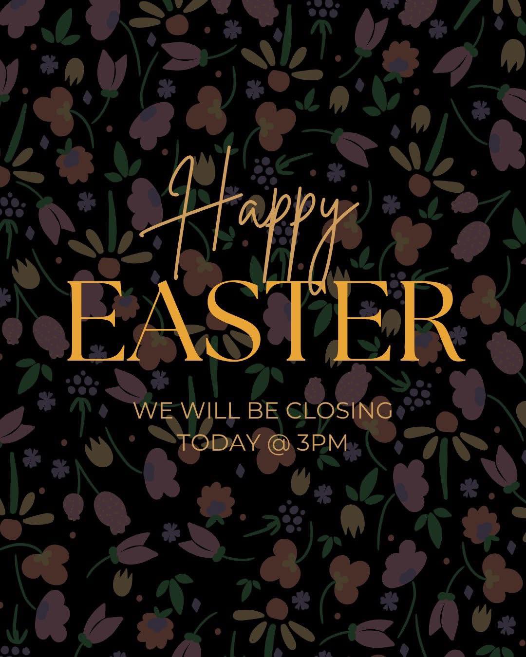 Happy Easter from all of us at Raven's View! 🐰🌷 We will be closing at 3pm today to celebrate. 🖤