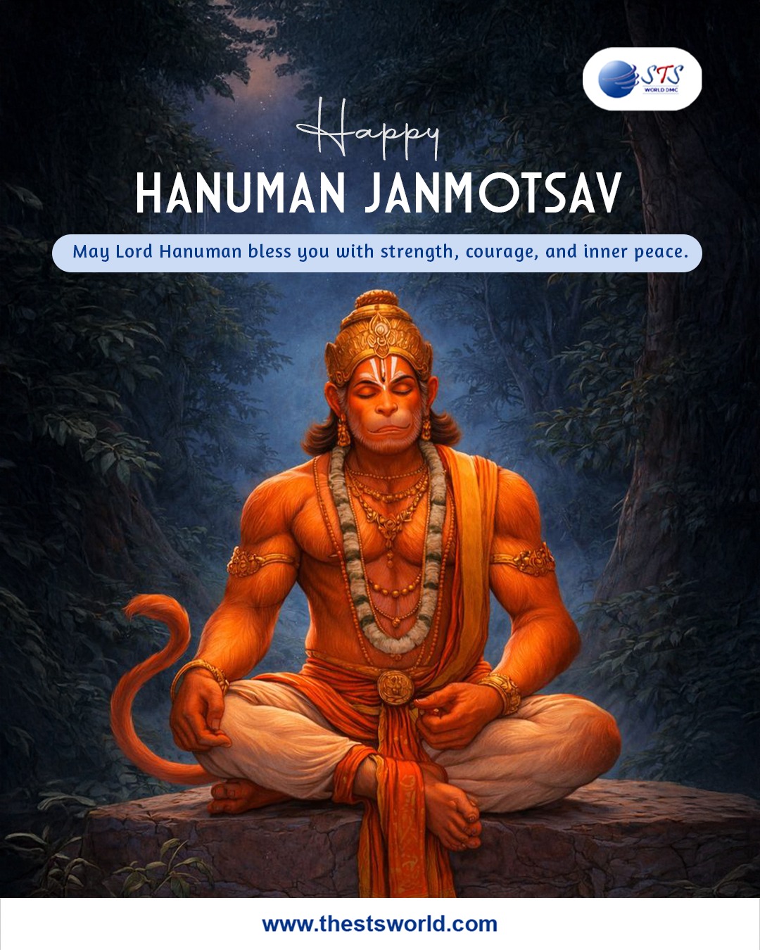 🕉️ Happy Hanuman Janmotsav from STS World 💪
May Lord Hanuman bless you with strength, courage, and inner peace. Jai Hanuman!
🌐 www.thestsworld.com
#HanumanJayanti #HanumanJanmotsav #STSWORLD #JaiHanuman #StrengthAndPeace #travel #travelgram