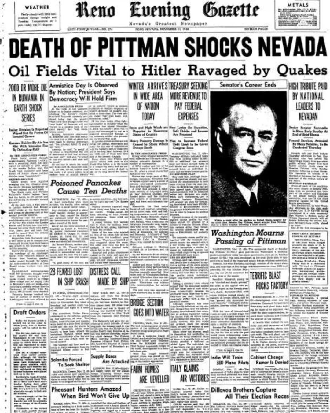 A name that still echoes through Nevada history…
Senator Key Pittman wasn’t just a political figure—he was a driving force behind Nevada’s growth, leaving a legacy that still lives on in Tonopah today.
At the Mizpah Hotel, we honor that legacy at the Pittman Café—where history meets hospitality. From early mornings to relaxed afternoons, it’s the perfect place to pause, refuel, and soak in a piece of the past.
Next time you visit, pull up a chair and experience a space inspired by one of Nevada’s most influential figures. ☕✨
📍 Located inside the historic Mizpah Hotel
#MizpahHotel #PittmanCafe #NevadaHistory #HistoricHotels #TonopahNevada #TravelNevada #DesertCharm #HiddenNevada #HistoricDining #OnlyAtTheMizpah
