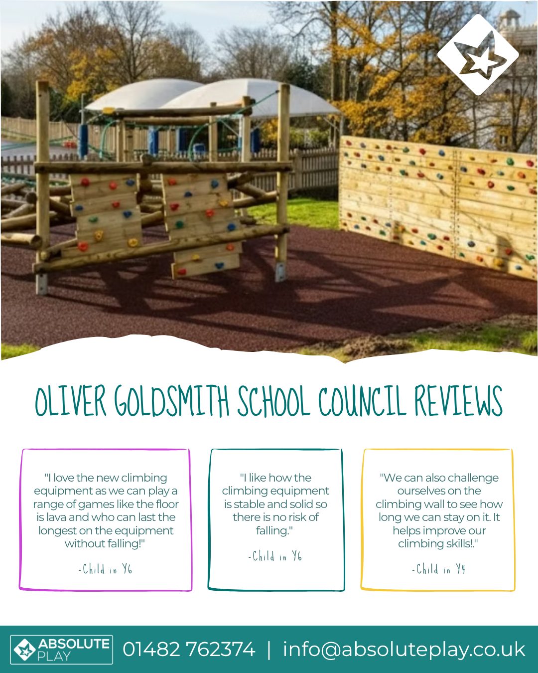 There’s no better feedback than hearing directly from the children using the space every day ❤️
After completing the playground improvements at Oliver Goldsmith Primary School, pupils shared their thoughts on the new equipment and surfacing.
“I love the new climbing equipment as we can play games like the floor is lava.” – Year 6
“It has improved our playtime as it's not boring anymore.” – Year 4
“The new surface means we can play table tennis more fairly.” – Year 6
“We can challenge ourselves on the climbing wall and improve our climbing skills.” – Year 4
Playgrounds should encourage imagination, movement, confidence and fun, and it’s fantastic to see the children making the most of their new space.