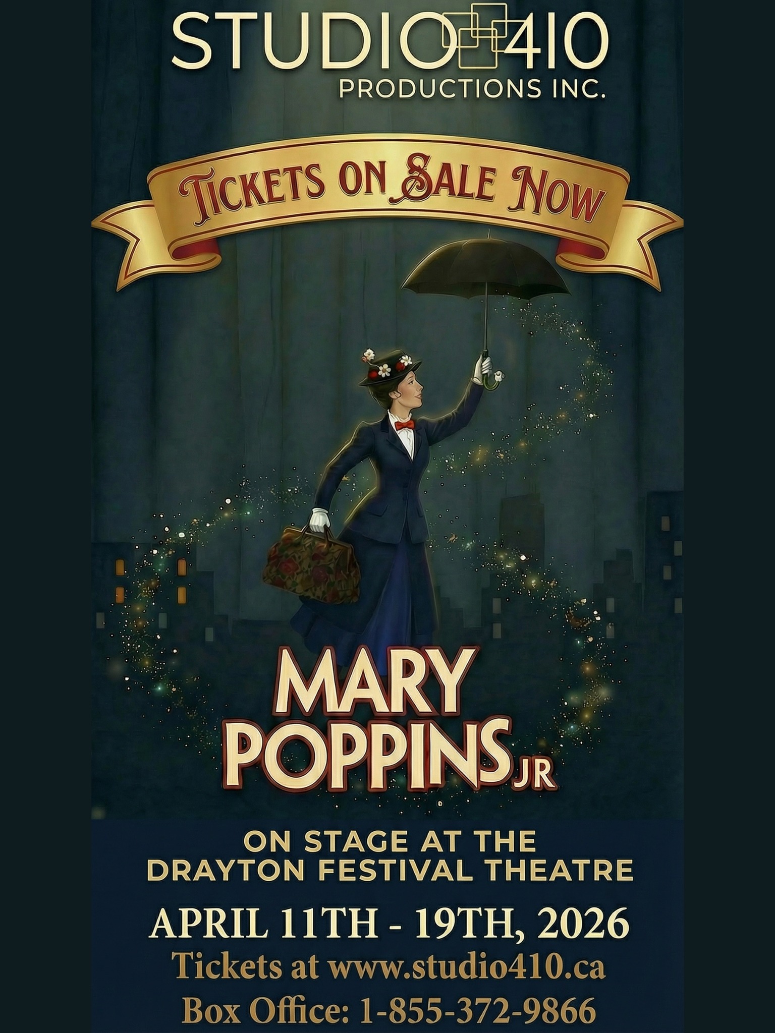 Looking for a fun event for the whole family? Pick up some tickets to Mary Poppins Jr. by Studio 410 Productions Inc. We are happy to help sponsor this event once again this year.
#studio401productionsinc #marypoppinsjr #youthplay #draytonfestivaltheatre #visitsouthbruce #southbrucecommunitybusinessassociation