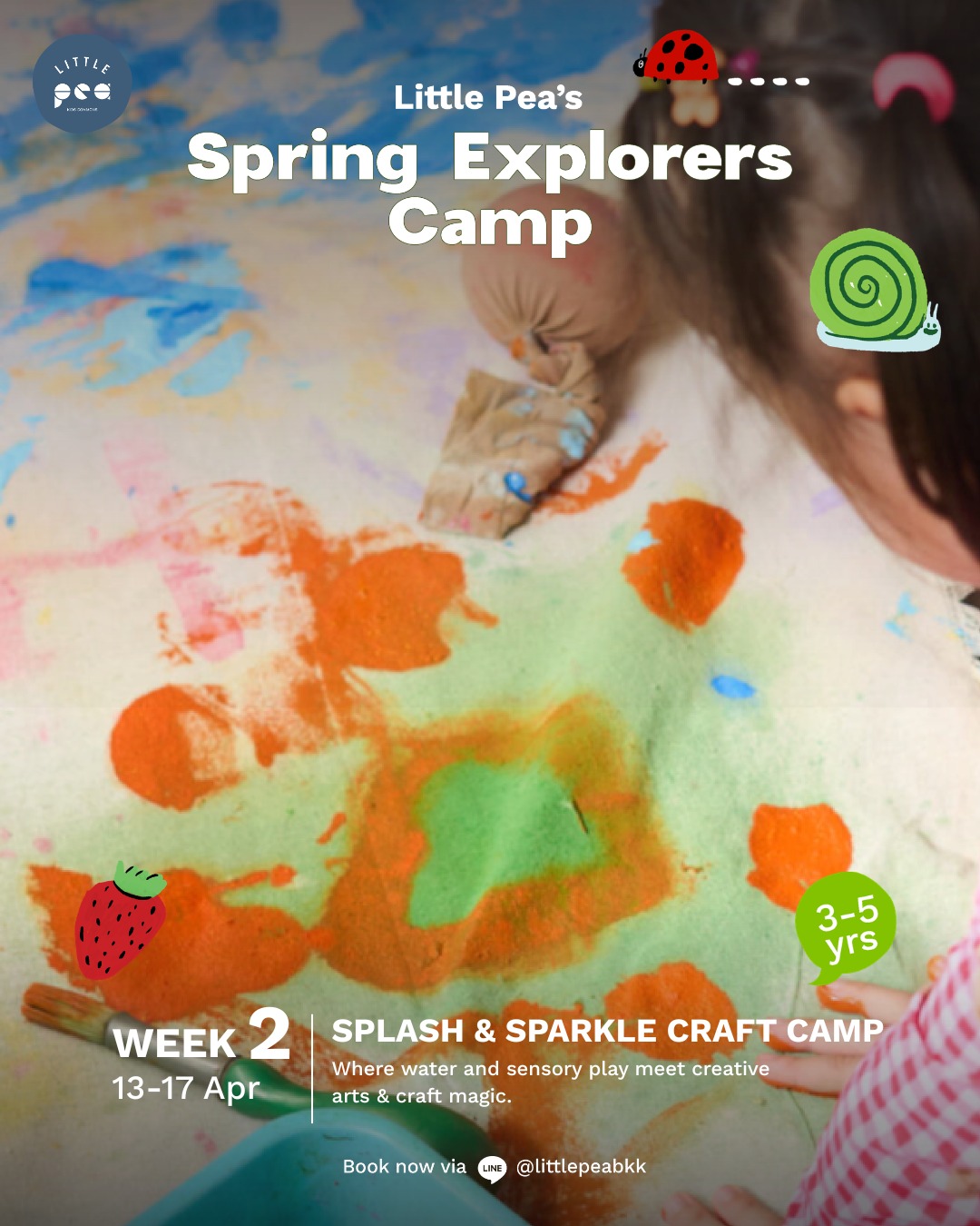 💦🪷 Get ready for even more fun in Spring Explorers Camp Week 2 (13 – 17 Apr) — inspired by the joy and creativity of Songkran!
🎨 Splash & Sparkle Craft Camp (3 – 5 yrs)
A sensory-rich week of splashing, painting, pouring, and playful art-making — perfect for little hands and curious minds.
Join us for a week full of culture, colour, and creativity! 💛
💥 Book now via Link in Bio or Line @littlepeabkk
____________
💦🪷 เตรียมพบกับความสนุกต่อเนื่องใน Spring Explorers Camp สัปดาห์ที่ 2 (13 – 17 เม.ย.) ที่ได้แรงบันดาลใจจากความสุขและความสร้างสรรค์ของเทศกาลสงกรานต์!
🎨 Splash & Sparkle Craft Camp (3 – 5 ปี)
สัปดาห์แห่งการเล่นแบบเต็มประสาทสัมผัส ทั้งสาดสี ระบายสี และสร้างสรรค์ผลงานศิลปะแสนสนุก
มาสนุกไปกับสัปดาห์ที่เต็มไปด้วยสีสัน วัฒนธรรม และจินตนาการกันนะคะ! 🌼
💥 จองเลยผ่าน Link in Bio หรือ Line @littlepeabkk
____________
#LittlePeabkk #LittlePea #theCOMMONSbkk #LittlePeaSpringExplorersCamp