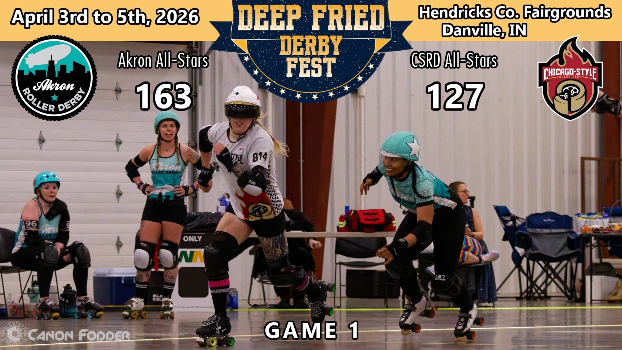 Game 1 has wrapped, getting ready for game 2!! #deepfriedderbyfest #rollerderby #circlecityrollerderby
@canonfodderderby 📸