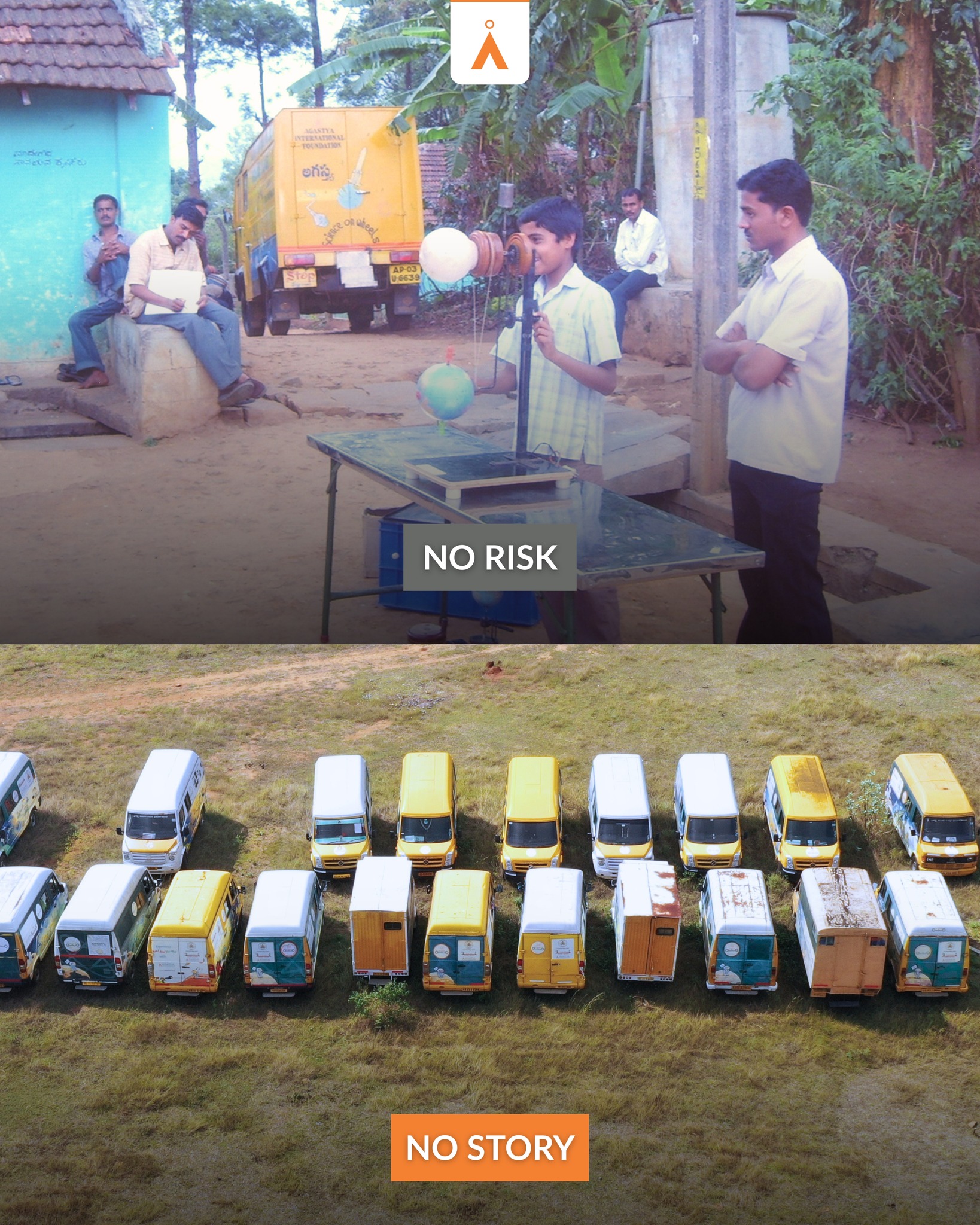 It began with one van. One ignator. A handful of models. And a long road ahead.
Village by village, the Agastya team carried science to doorsteps explaining, demonstrating, and slowly building trust within communities. What started as a simple journey has now grown into something far bigger.
Today, Agastya’s 190 Mobile STEM Labs travel across 22 states in India, reaching children who might never step into a lab. Filled with hands-on experiments, innovation models, and AI-based learning, these moving labs turn everyday spaces into places of discovery.
With every stop, curiosity finds a way.
If children can’t come to Agastya, Agastya goes to them.
Donate now 👇
https://www.agastya.org/donate