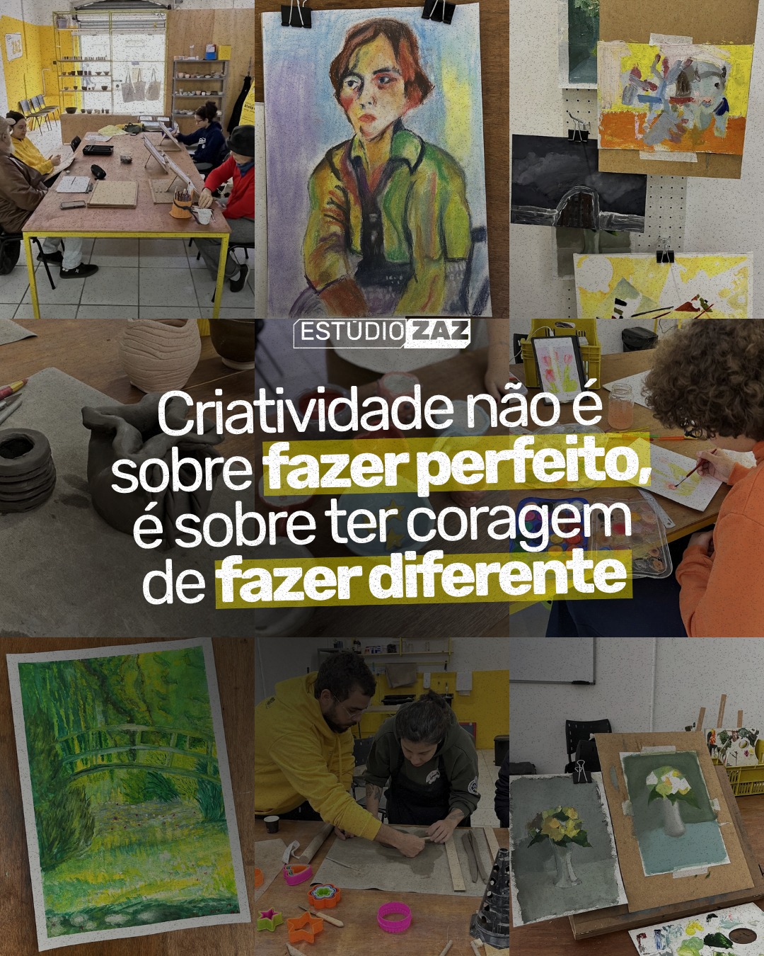 Feliz Dia da Criatividade pra quem não tem medo de testar caminhos novos. 💡
Somos um ateliê educativo, localizados na cidade de Pelotas/RS. Oferecemos aulas de cerâmica, pintura, desenho e aquarela.
#arte #criatividade #artista #atelie #pelotas