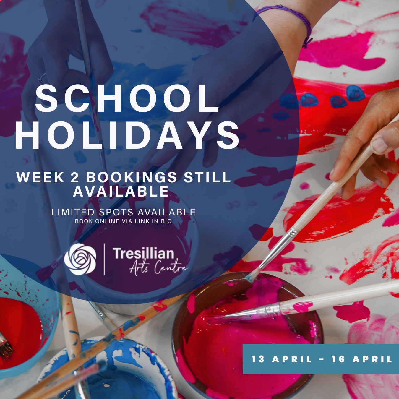 Bookings still available for week 2 Autumn School Holidays!
Swipe to discover the workshops that still have positions available for teens and kids aged 5-16, from MON 13 April - THURS 16 April.
Positions are limited, so book online now to secure your spot.
Visit the link in our bio or visit www.tresillianartscentre.wa.gov.au
@cityofnedlands @tresillianartscentre
#schoolholiday #kidsworkshops #artforteens #perthschoolholidays #schoolholidayarts