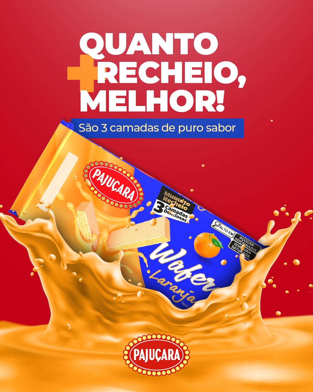 Mais recheio, mais sabor, mais felicidade!
O Wafer sabor laranja da Pajuçara Alimentos vem com 3 camadas de recheio pra provar que quando o assunto é gostosura… quanto mais, melhor.
❤️ Pajuçara - Há 50 anos o sabor que une gerações
🔍Quer saber onde tem produtos Pajuçara pertinho de você? Acesse o Pertinho de mim (Link na Bio)
💻 www.pajucara.ind.br