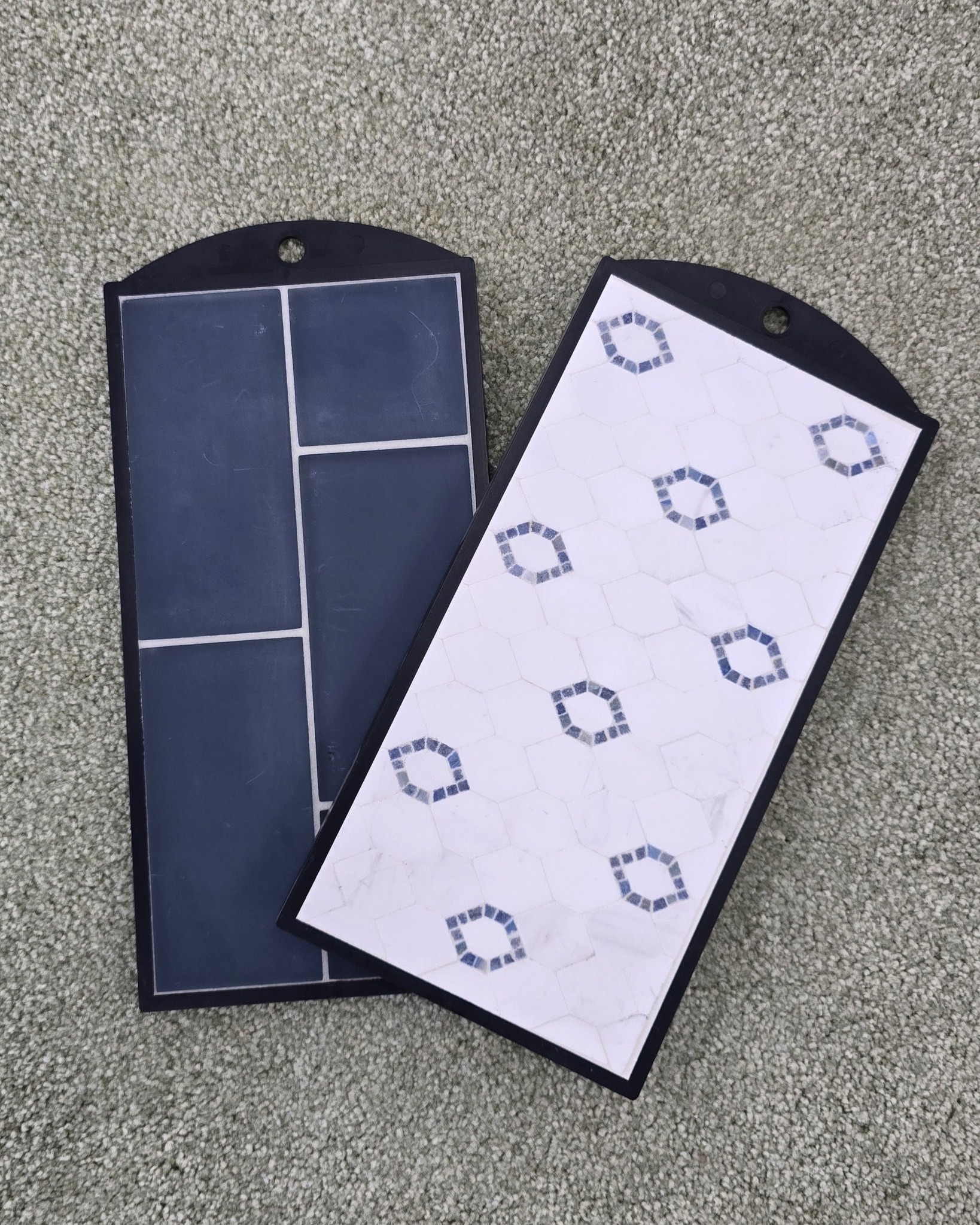 It’s all in the details 👏
This combo is a perfect example of how the right samples can completely come together. The bold, deep-toned tile paired with the lighter patterned option creates just the right balance of contrast and style. Clean, classic, and just enough character to stand out.
Not sure what works together? That’s where we come in. We’ll help you mix and match samples so your flooring, tile, and finishes all flow seamlessly from room to room.
And when you’re ready, we can install it too.
Stop by the showroom and start building your look.