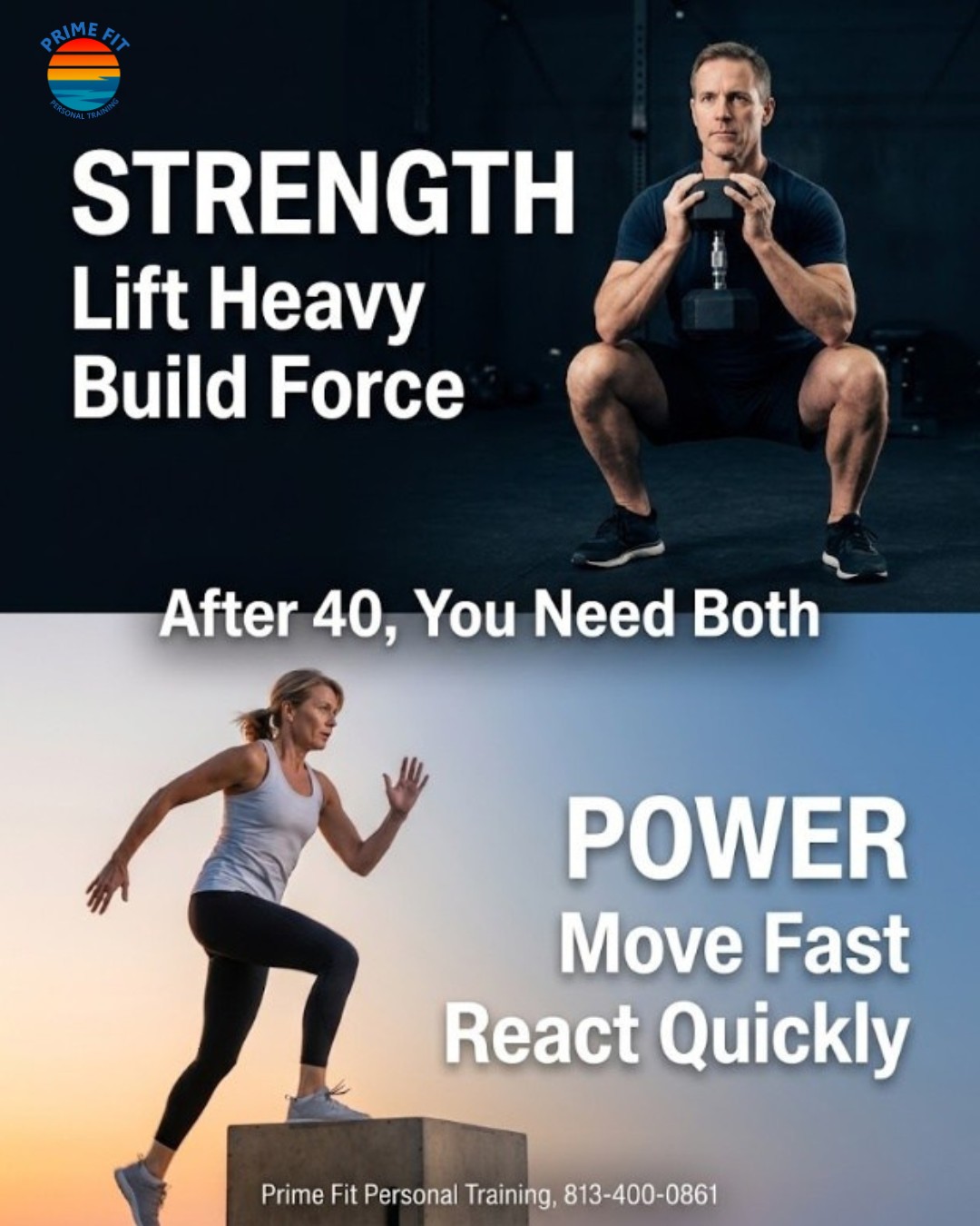 You might be strong… but are you powerful?
For years I trained Olympic lifts like the power clean.
Then I stopped focusing on speed for a few years.
I stayed strong.
But I lost something important.
I noticed it when I tried to jump.
When I needed to react fast.
That is power.
After 40, we do not just lose muscle.
We lose the ability to move fast.
And that matters.
Strength helps you lift.
Power helps you catch yourself when you trip.
That is the difference between staying independent and getting injured.
Good news:
You do not need heavy weights.
Power training = lighter weight + speed + intent
No fatigue. Just quality movement.
Simple examples:
• Fast sit to stands
• Medicine ball throws
• Kettlebell swings
• Step ups with speed
Train to move fast. Not just strong.
If you are in Venice or Sarasota and want to improve strength, balance, and power, reach out.
Roi
Prime Fit Personal Training
www.primefitpersonaltraining.com
Hashtags:
#StrengthAfter40 #Over40Fitness #VeniceFLFitness #SarasotaFitness #HealthyAging #FallPrevention #FunctionalStrength #PersonalTraining #PrimeFit #MoveBetterFeelBetter